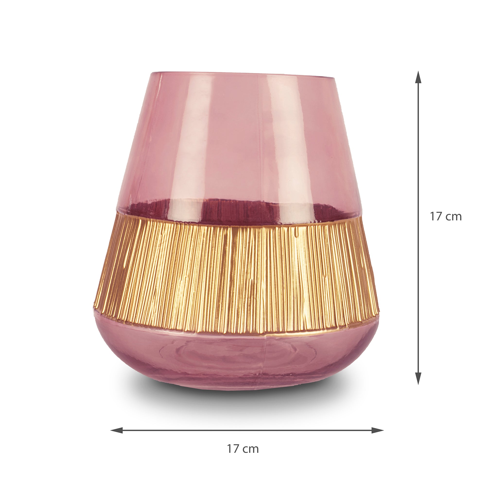 Alena Oval Glass Vase 17Cm in Blush Colour