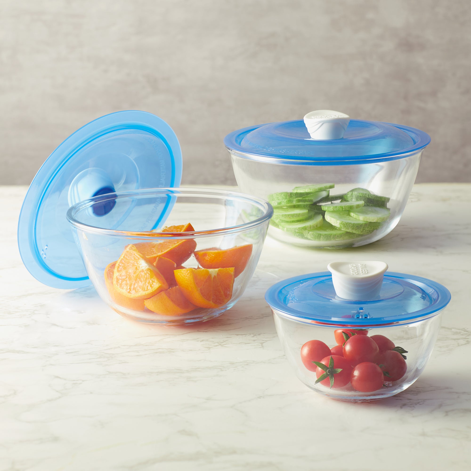 Kingston Glass Mixing Bowls Set of 3 in Transparent Colour