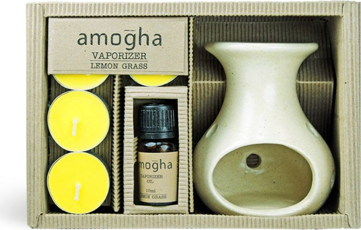 Amogha Ceramic Vapouriser Set in Lemongrass Colour