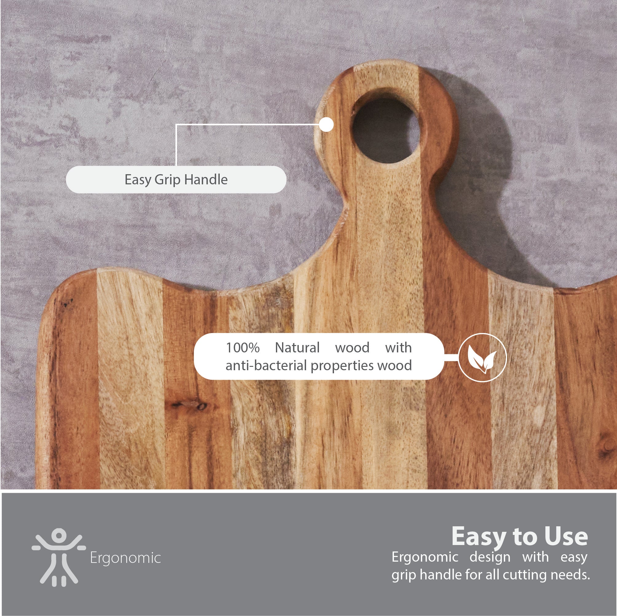 Tuscany Wood Grande Chopping Board/ Serving Platter/ Cheese Board 46 x 34 Cm in Brown Colour