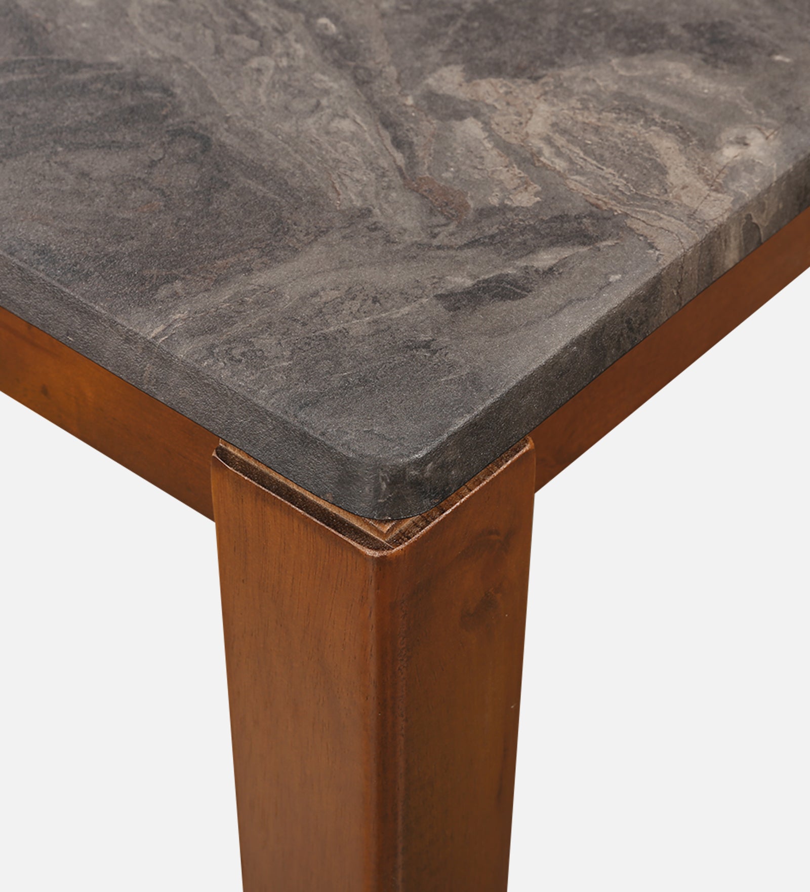 Quest Marble Top Six Seater Dining Set With Bench in Walnut Colour