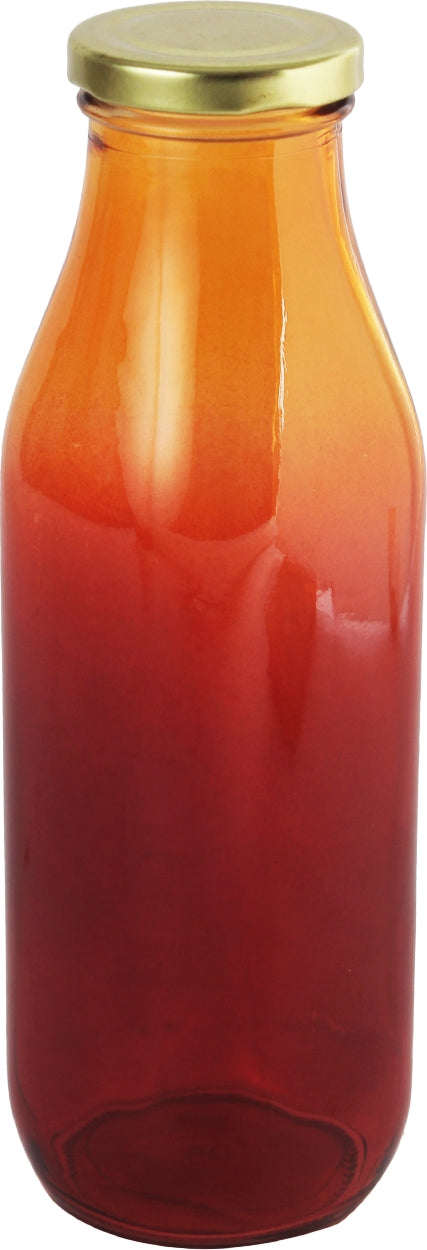 Coloured Glass Bottle in Red Colour