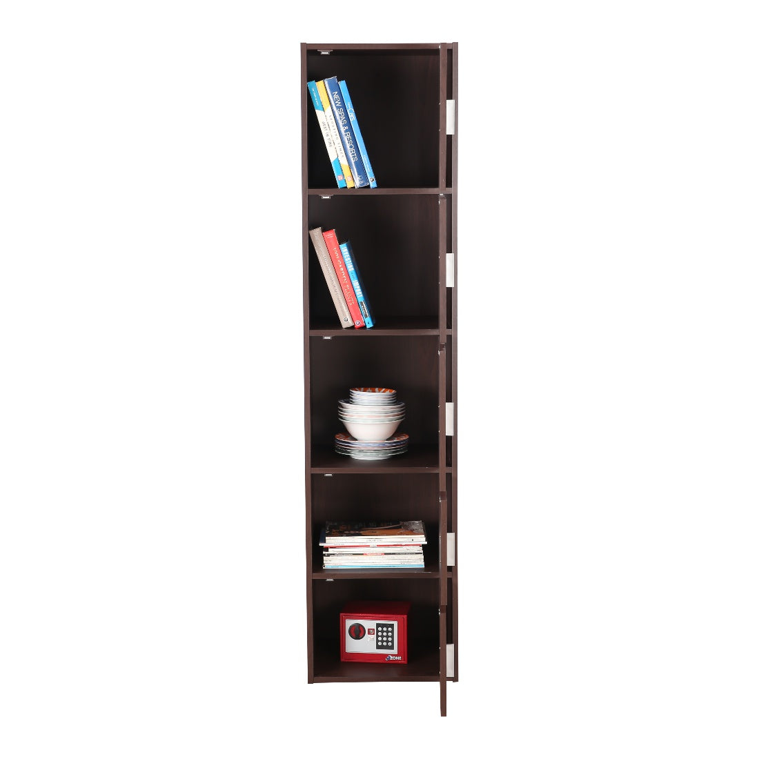 Albert Engineered Wood 5 Tier Cabinet in Cherry Brown Colour