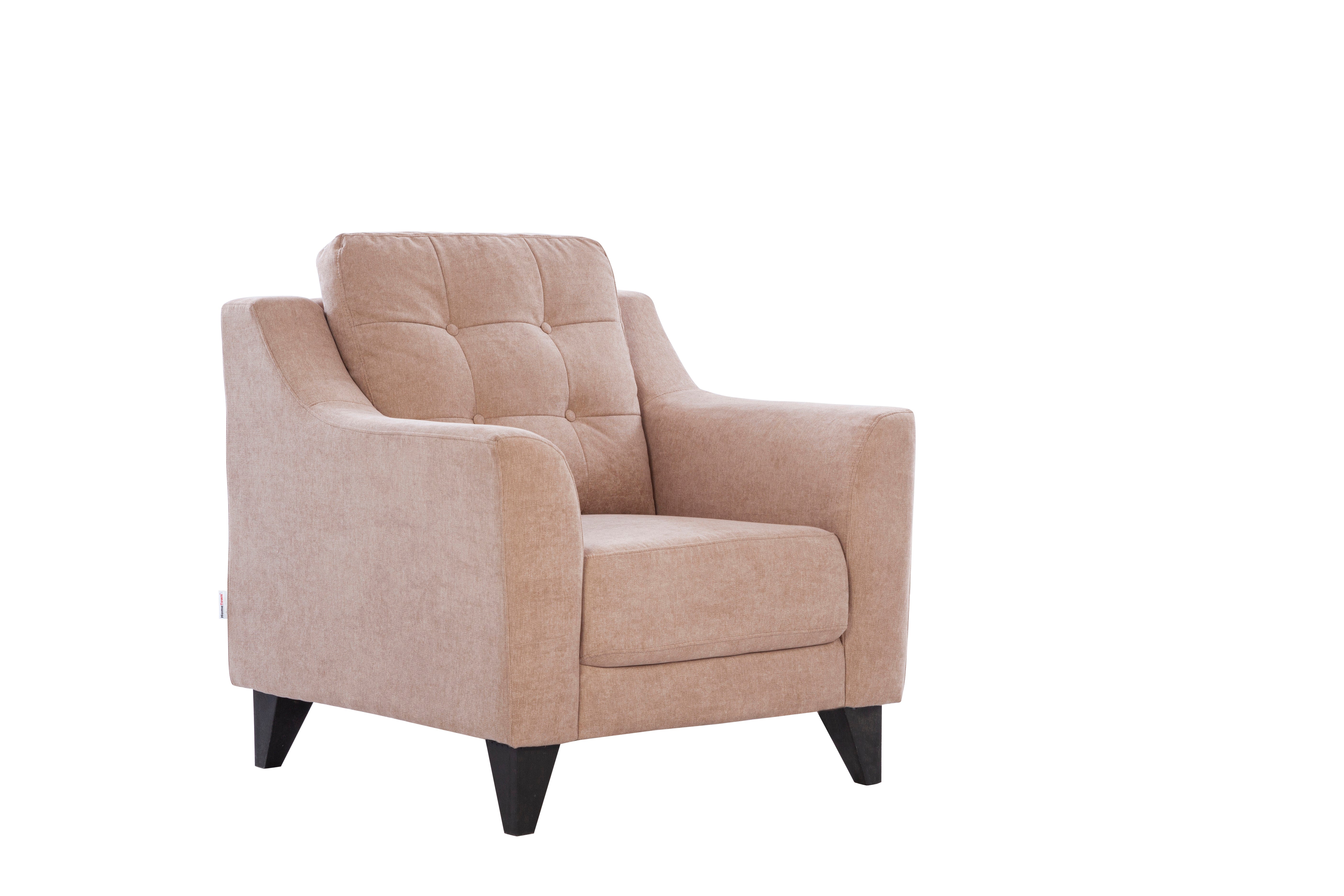 Malta Fabric 1 Seater Sofa in Brown Colour