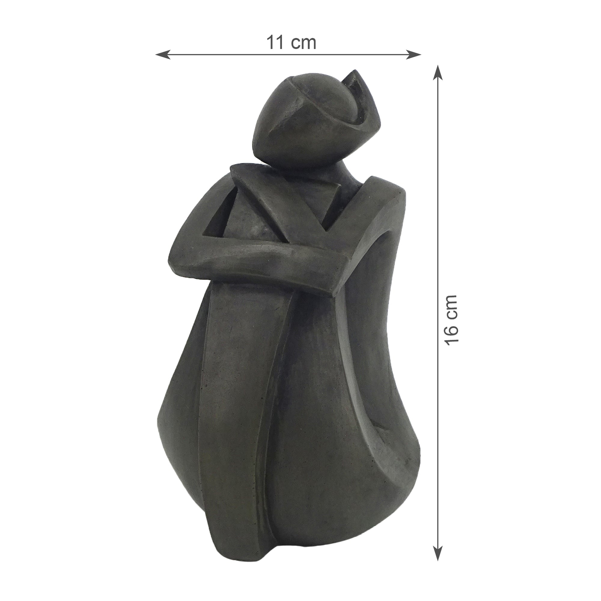 Noire Polyresin Woman Modesty Pose 15 Cm in Black Colour