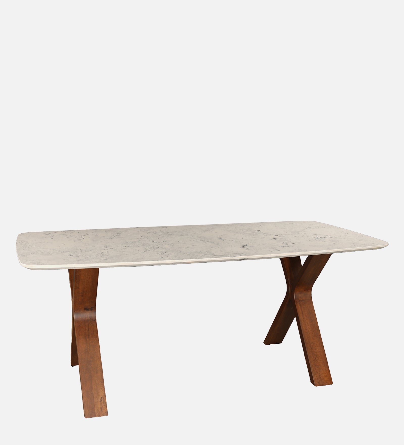 Sanddune Marble Top Six Seater Dining Table in Walnut Colour