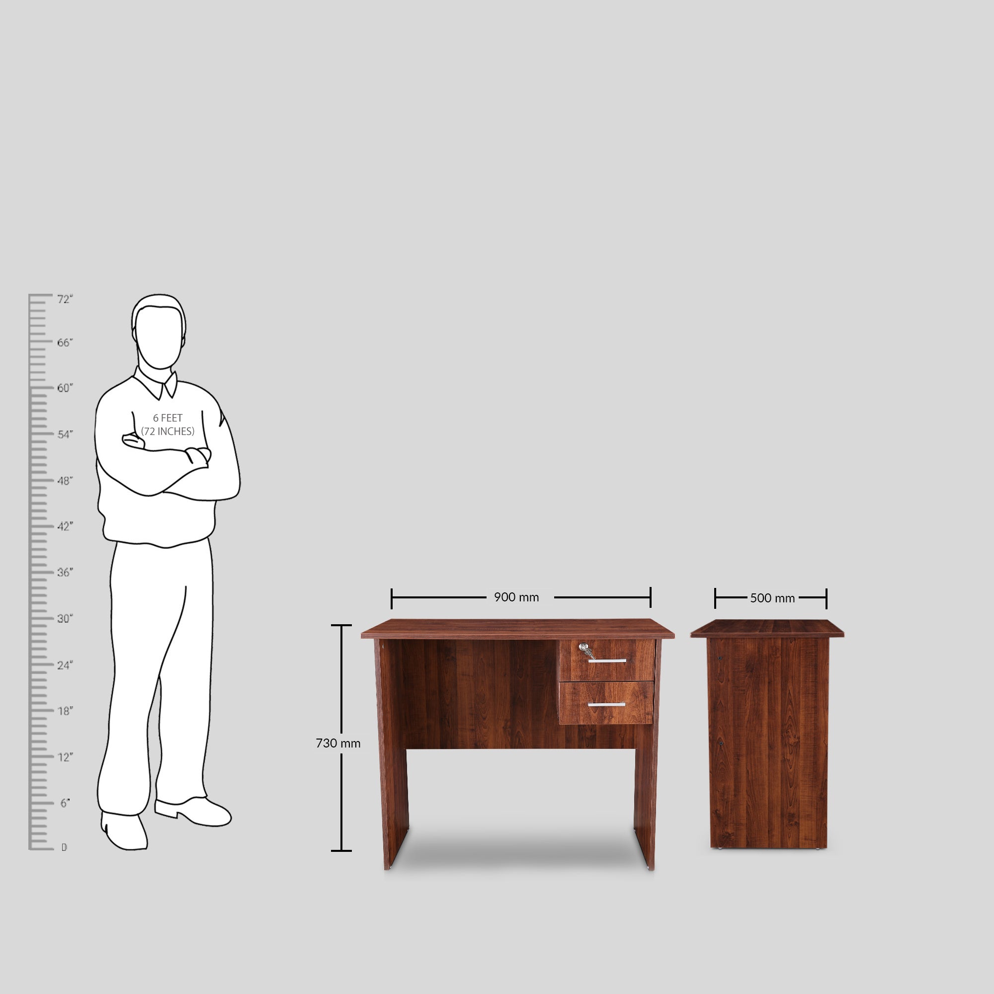 Simply Engineered Wood Study Table in Walnut Colour