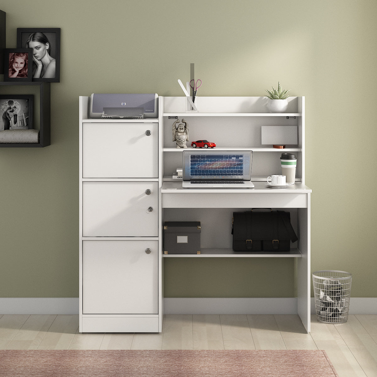 Venus  Study Table in White Colour