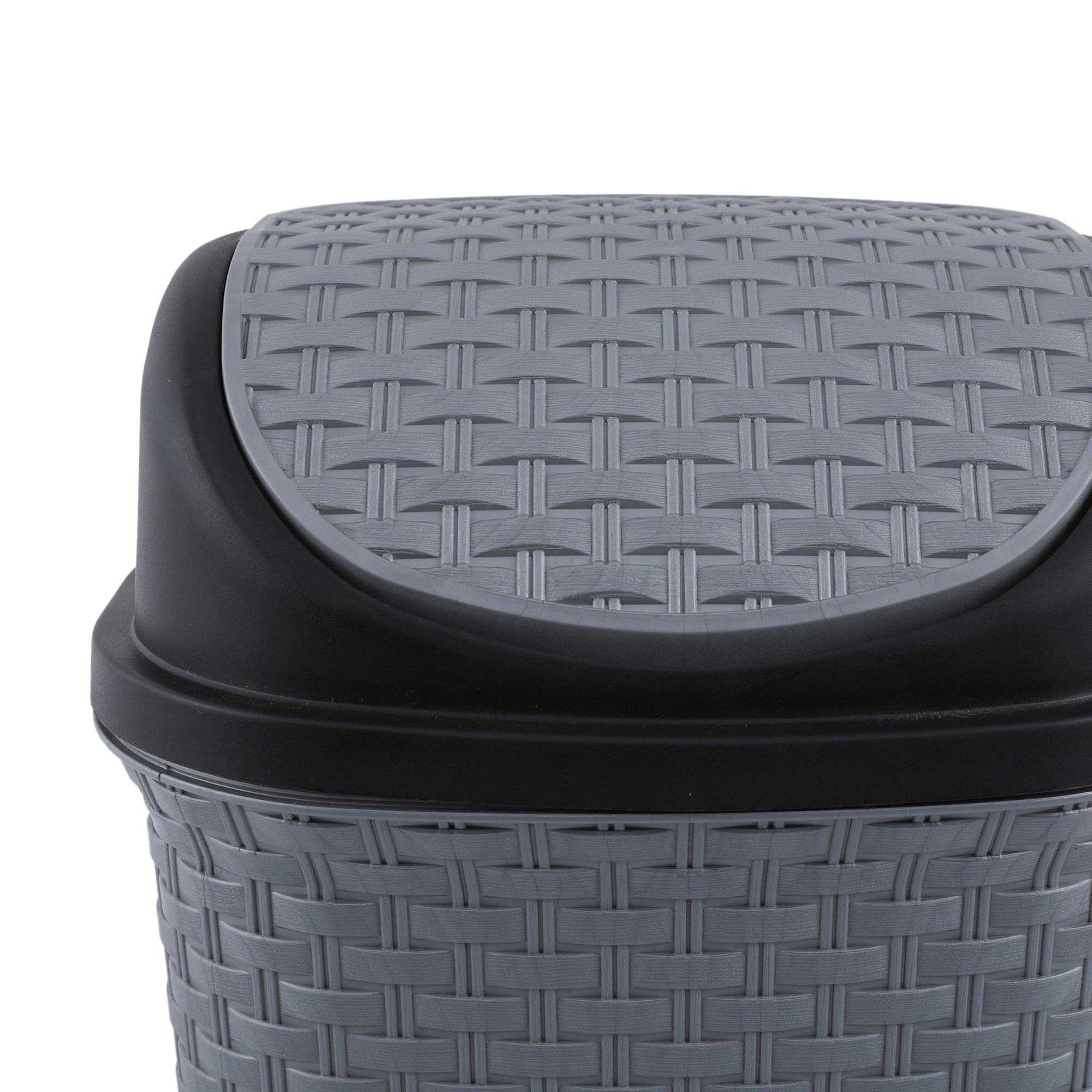 Brio Plastic Swing Dust Bin 6 Ltr in Grey Colour
