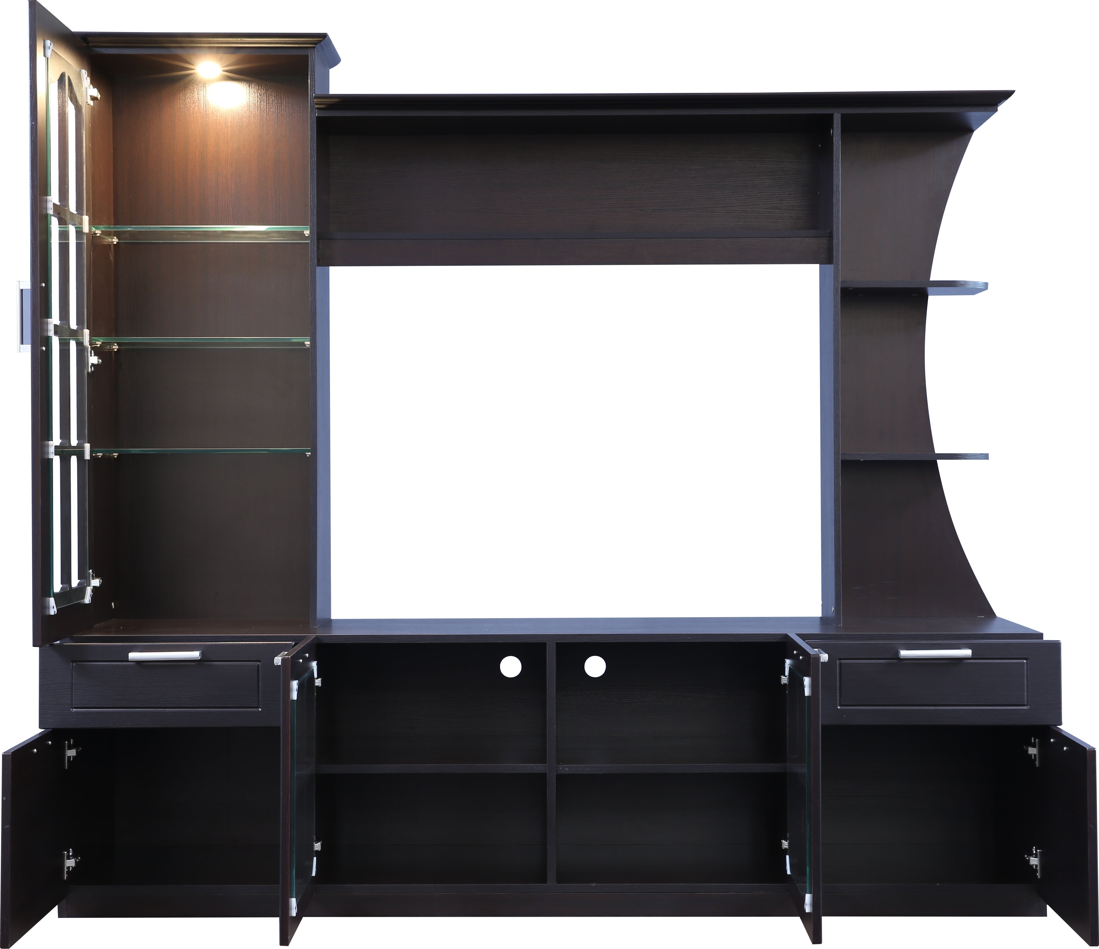 Mandrin Engineered Wood Wall Unit in Wenge Colour