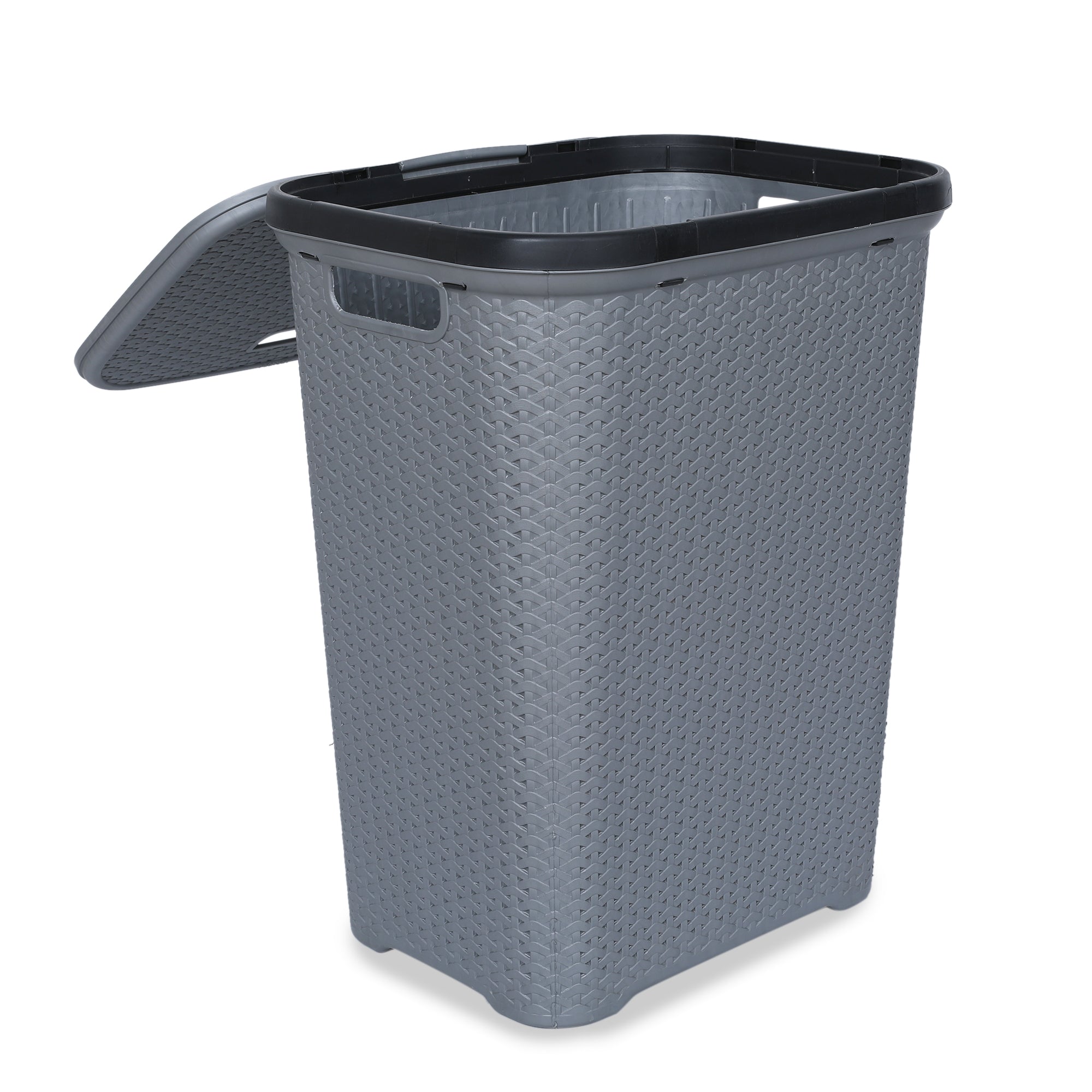Elegance Plastic Laundry Basket 55 Ltr in Grey Colour