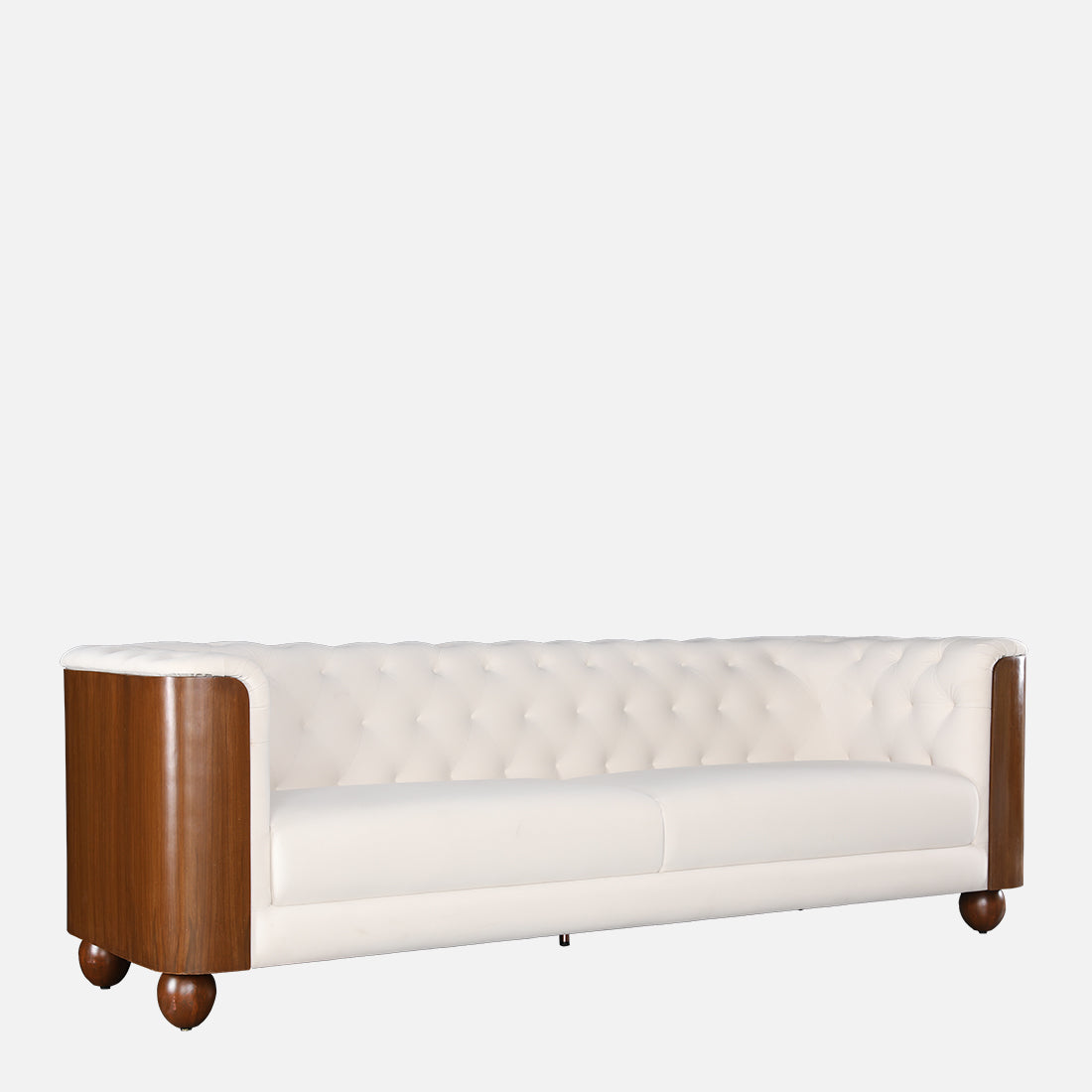 Valentina Fabric Four Seater Sofa in White Colour