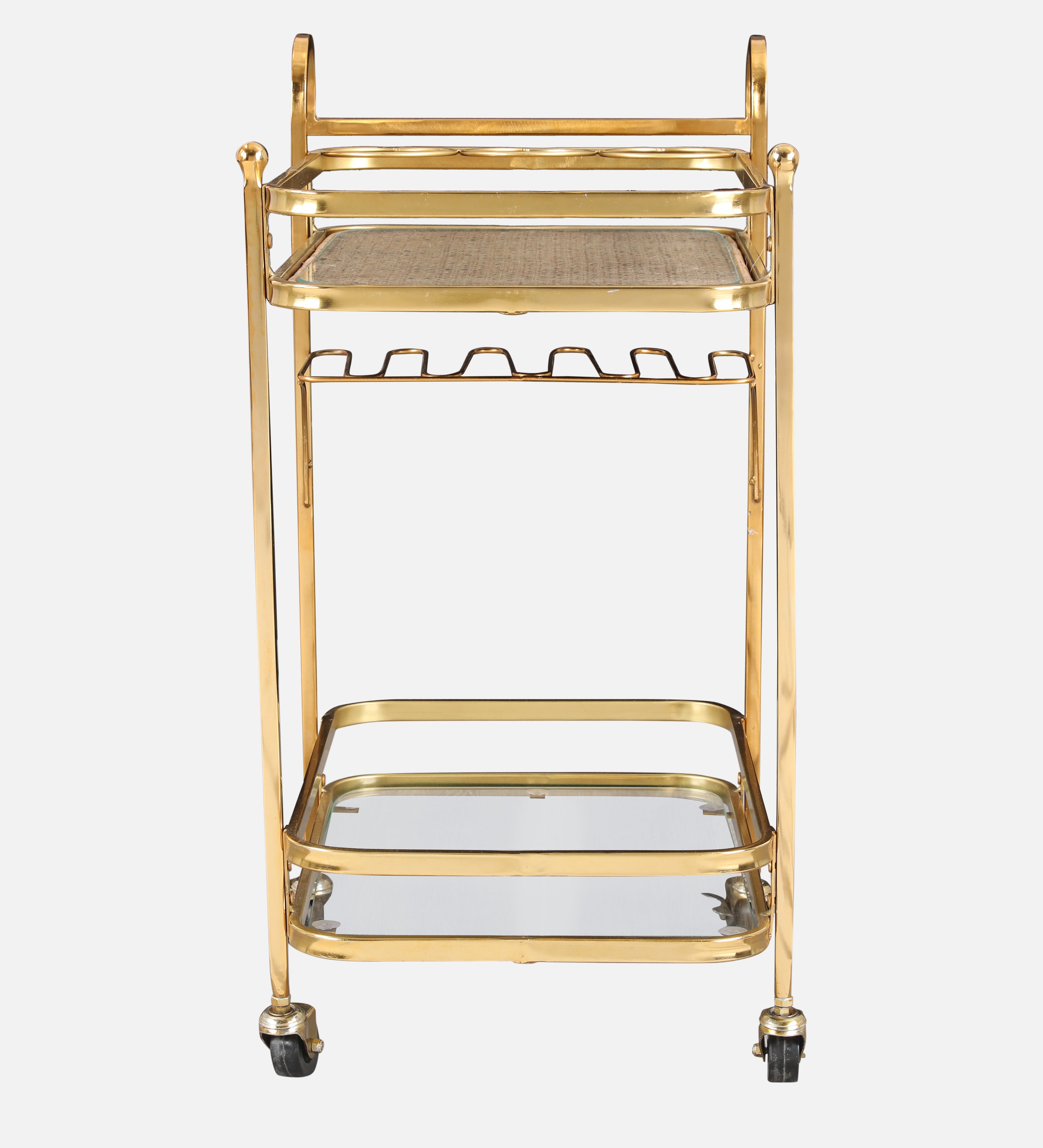 Alpen Metal Serving Trolley in Gold Colour