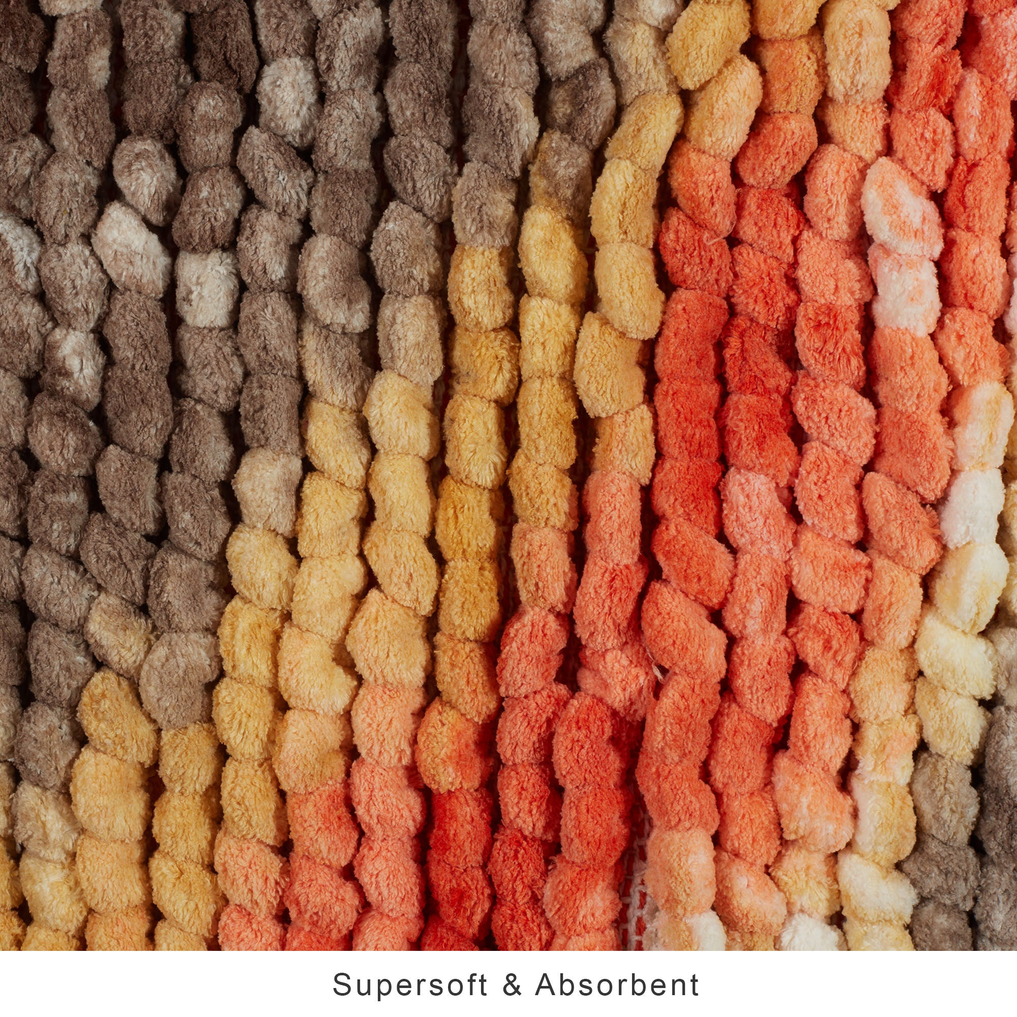 Emilia Micro Chenille Multipurpose Loop Bath Mat 40x60 Cm in Rust Mustard Colour