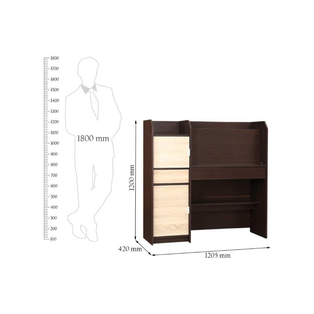 Florence Study Table in Walnut Colour