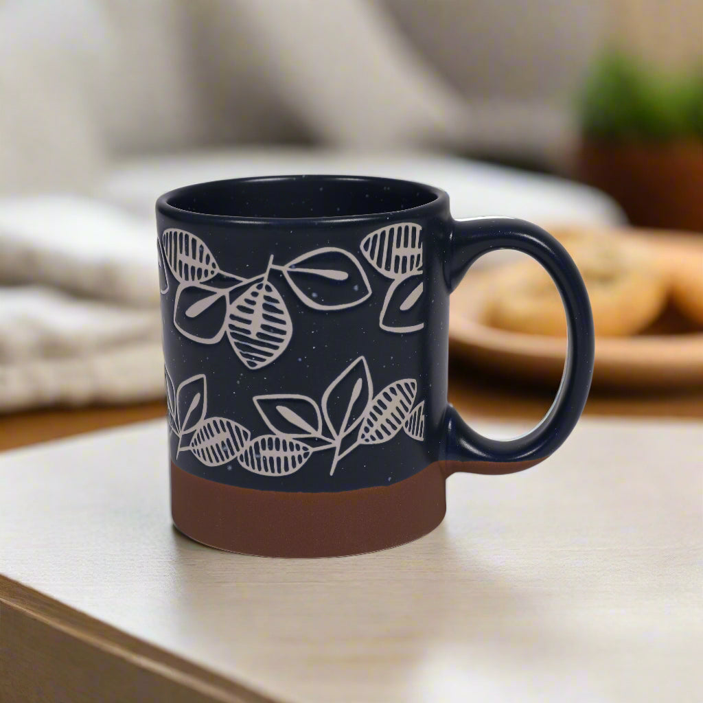 Living Essence Stoneware Mug Blue 280ml Set of 2Pcs