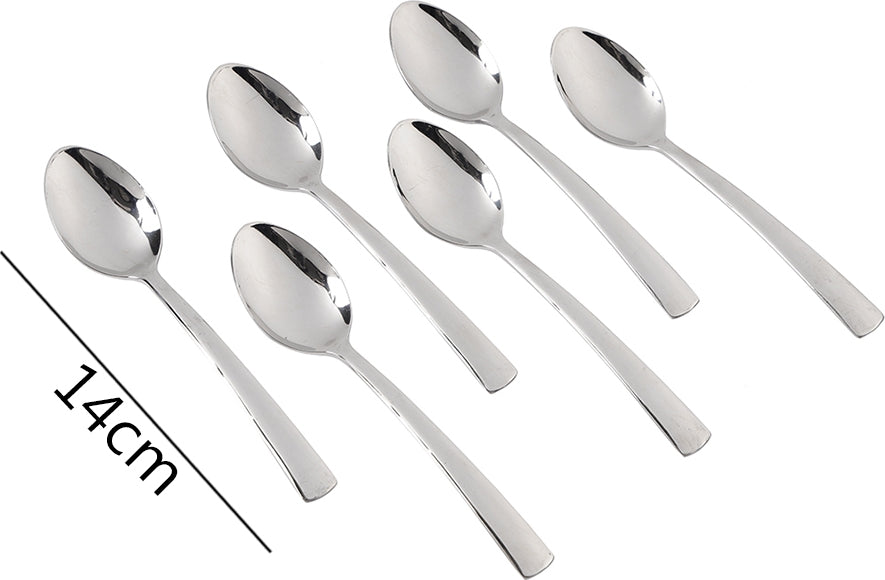 FNS Solo Tea Silver Spoon Set of 6 in Silver Colour