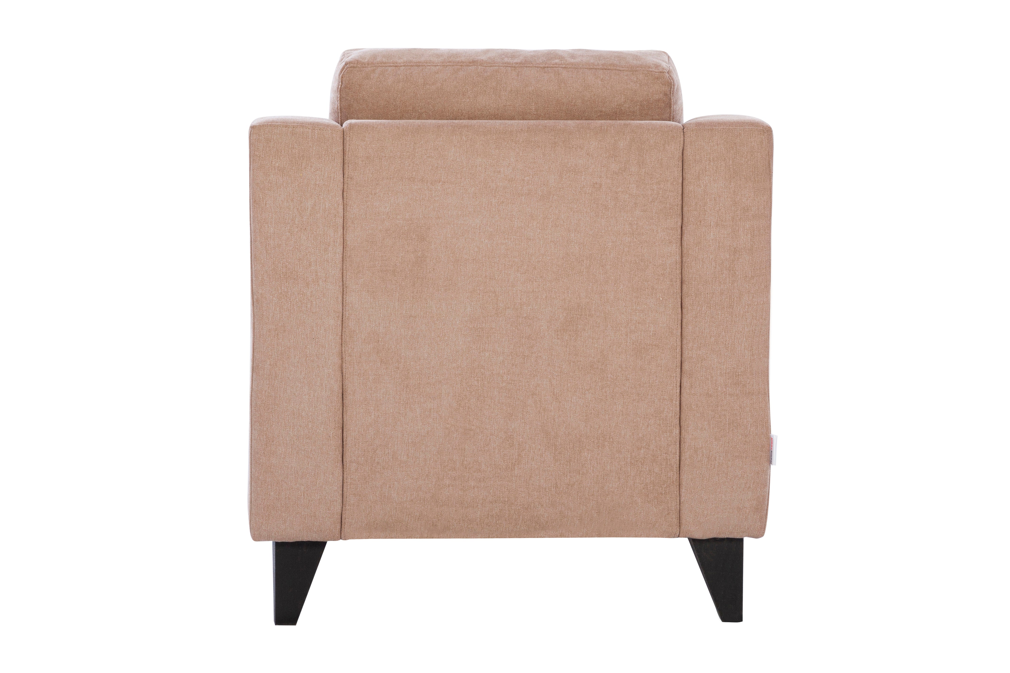 Malta Fabric 1 Seater Sofa in Brown Colour