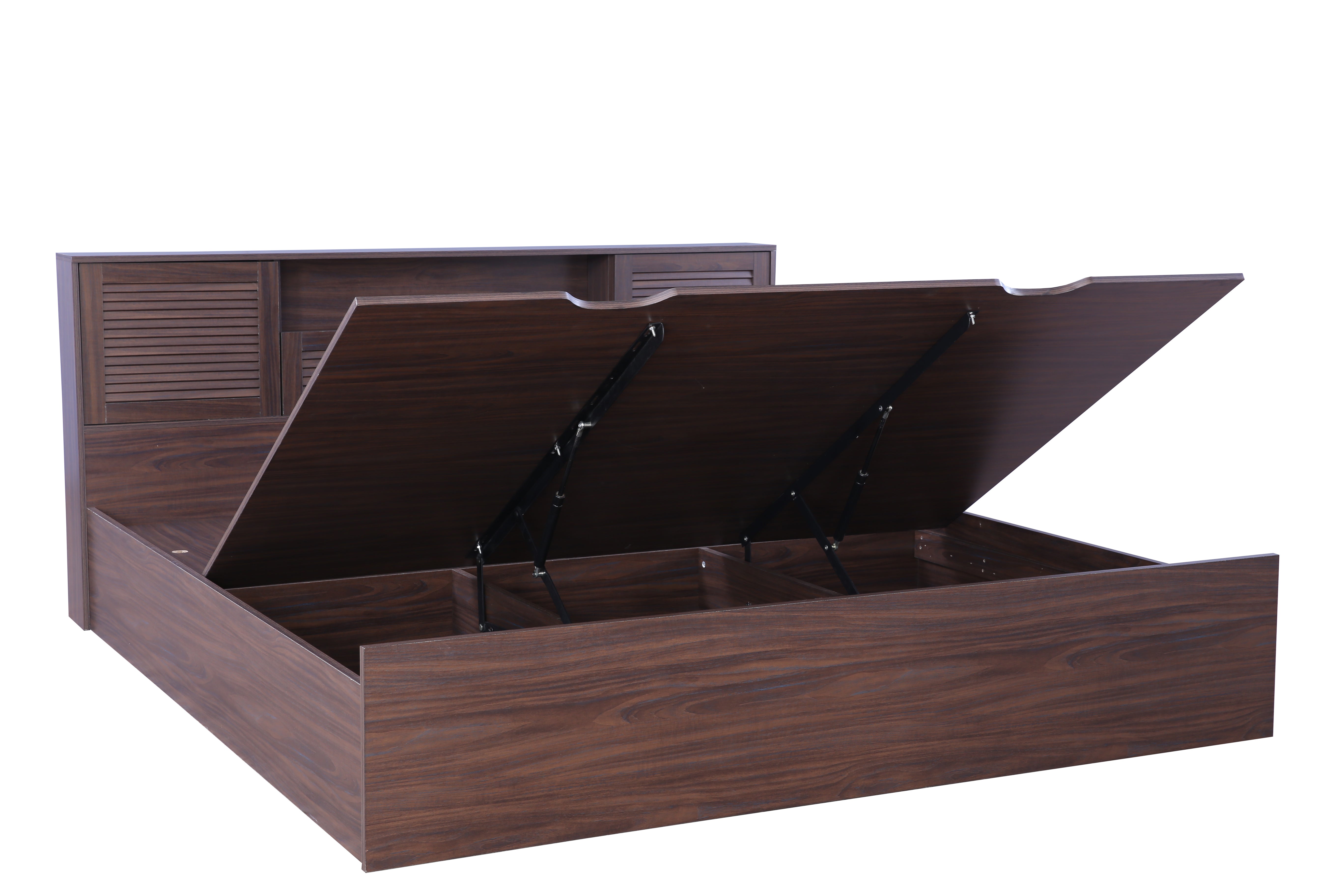 Bolton King Bed with Hydraulic storage in Walnut Colour