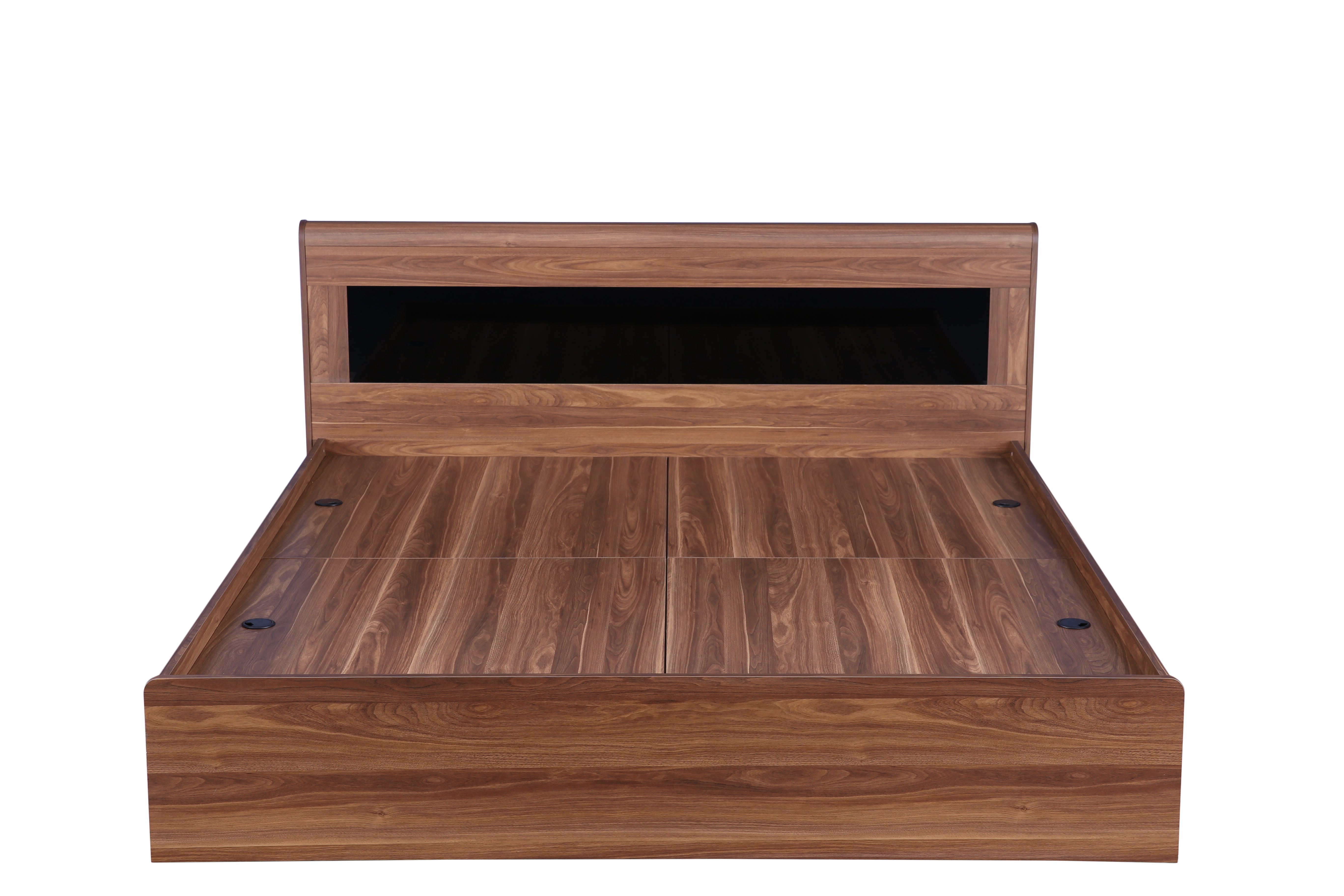 Archer King Bed with Box storage in Walnut Colour