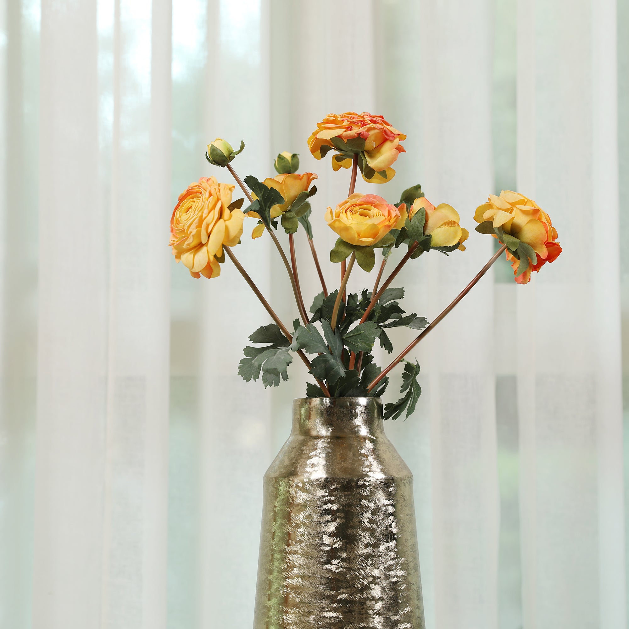 Blume Artificial Flower Rose Bunch 58cm in Yellow Colour By Living Essence