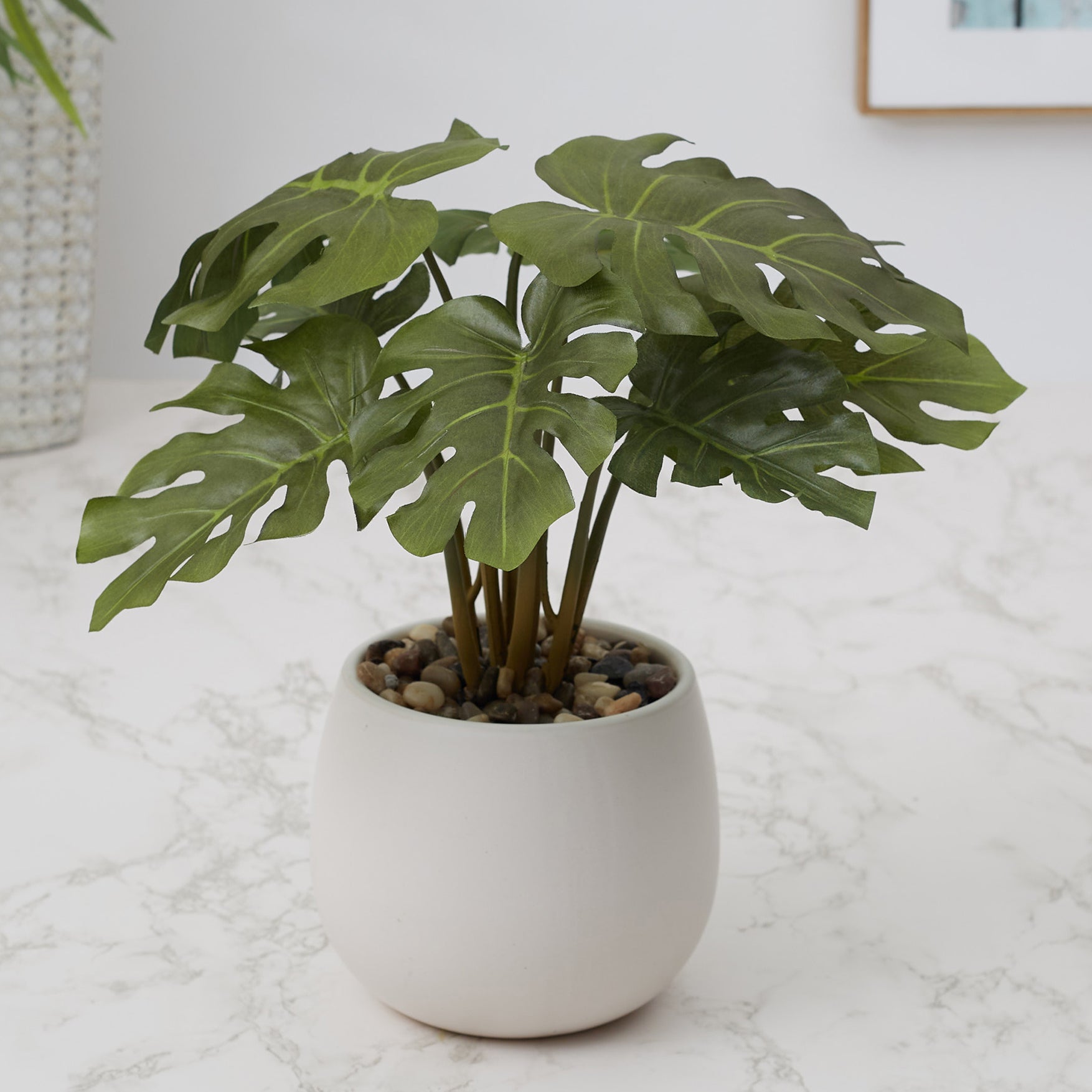 Ilana  Faux Philodendron Ceramic Potted Plant 37 Cm in Green Colour