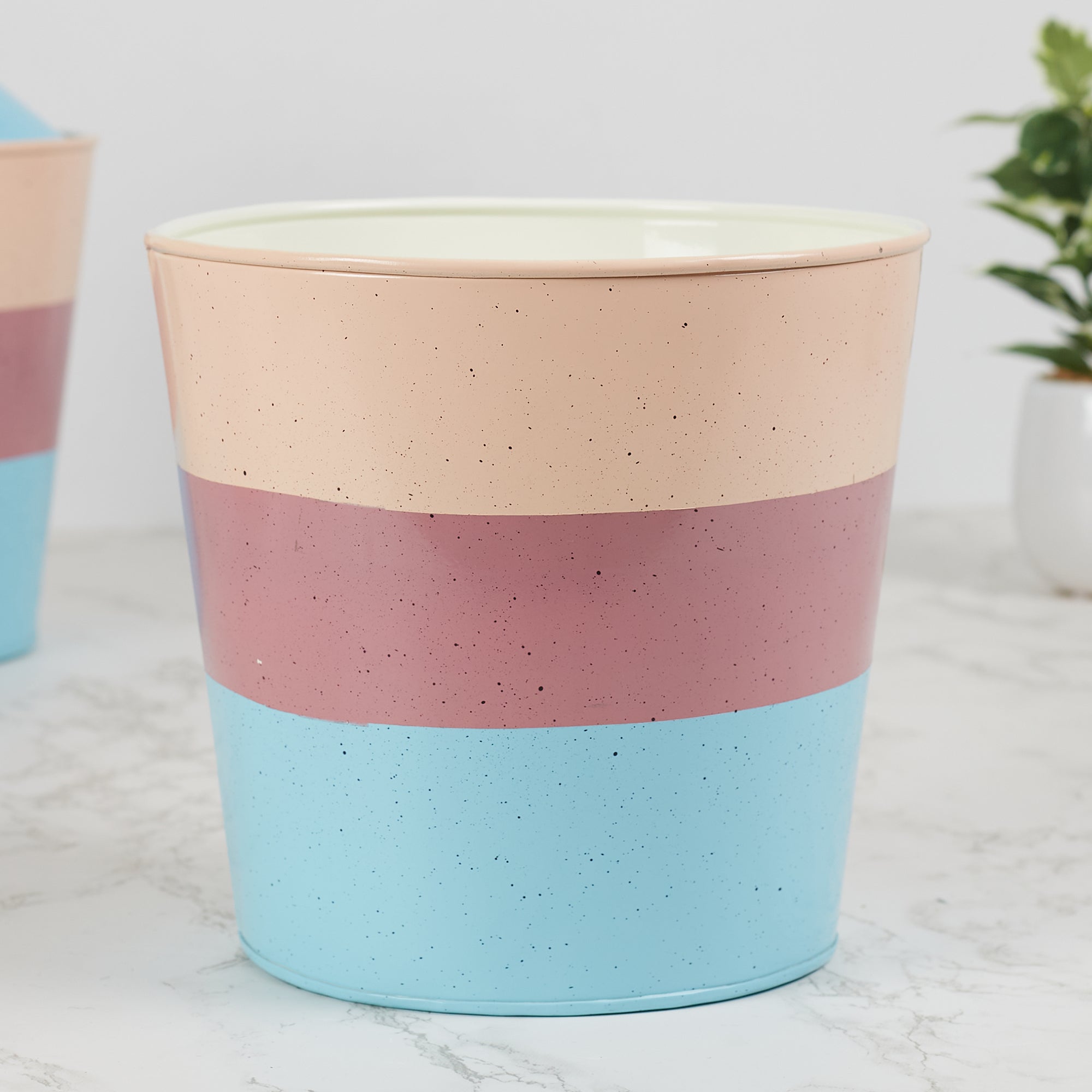 Pep Pop Metal Multi Band Planter 19Cm in Blush Colour