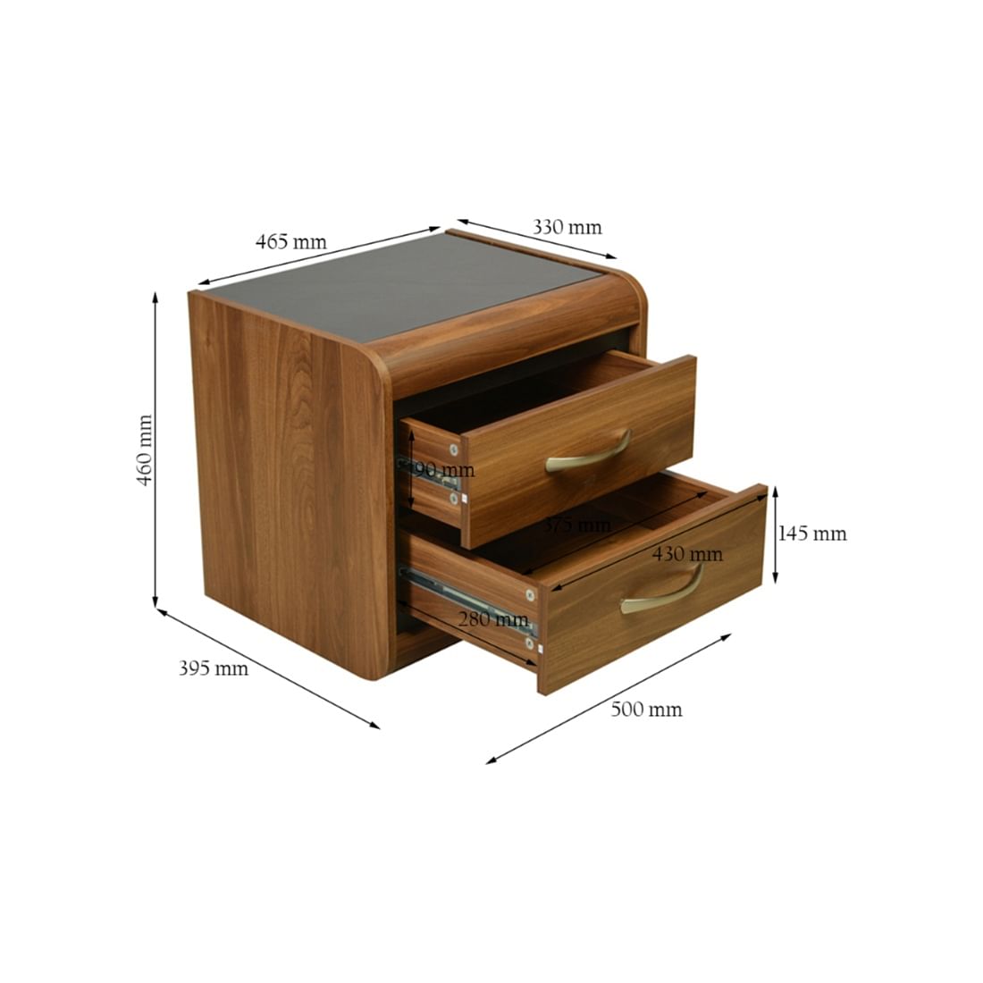 Archer Night Stand in Walnut Colour