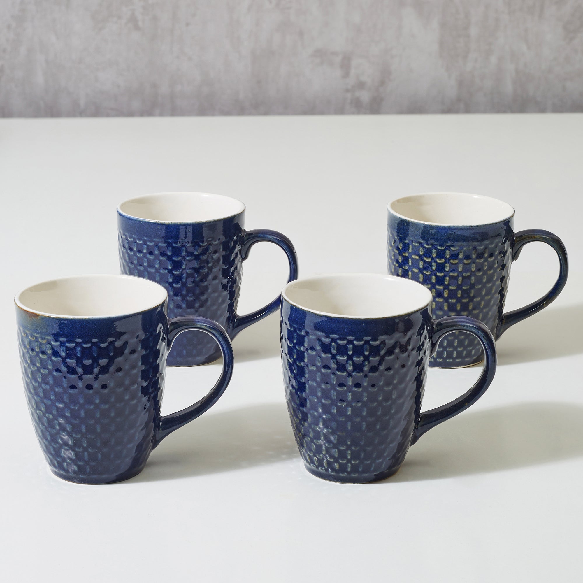 Fiesta Ceramic Latte Mug 360 ML Set Of 4 in Cobalt Colour