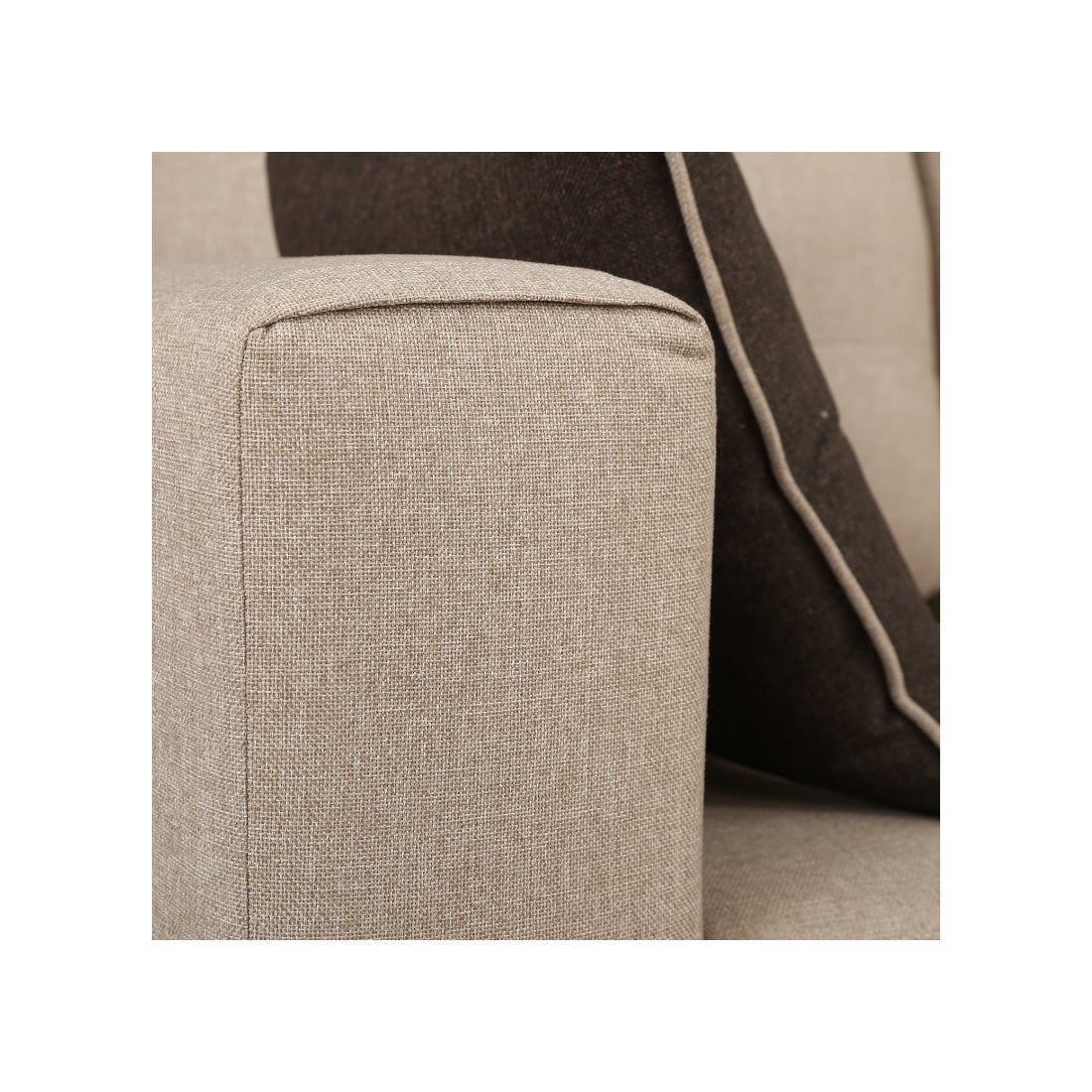 Garcia Fabric 3 Seater Sofa With Left Hand Side Lounger in Beige Colour