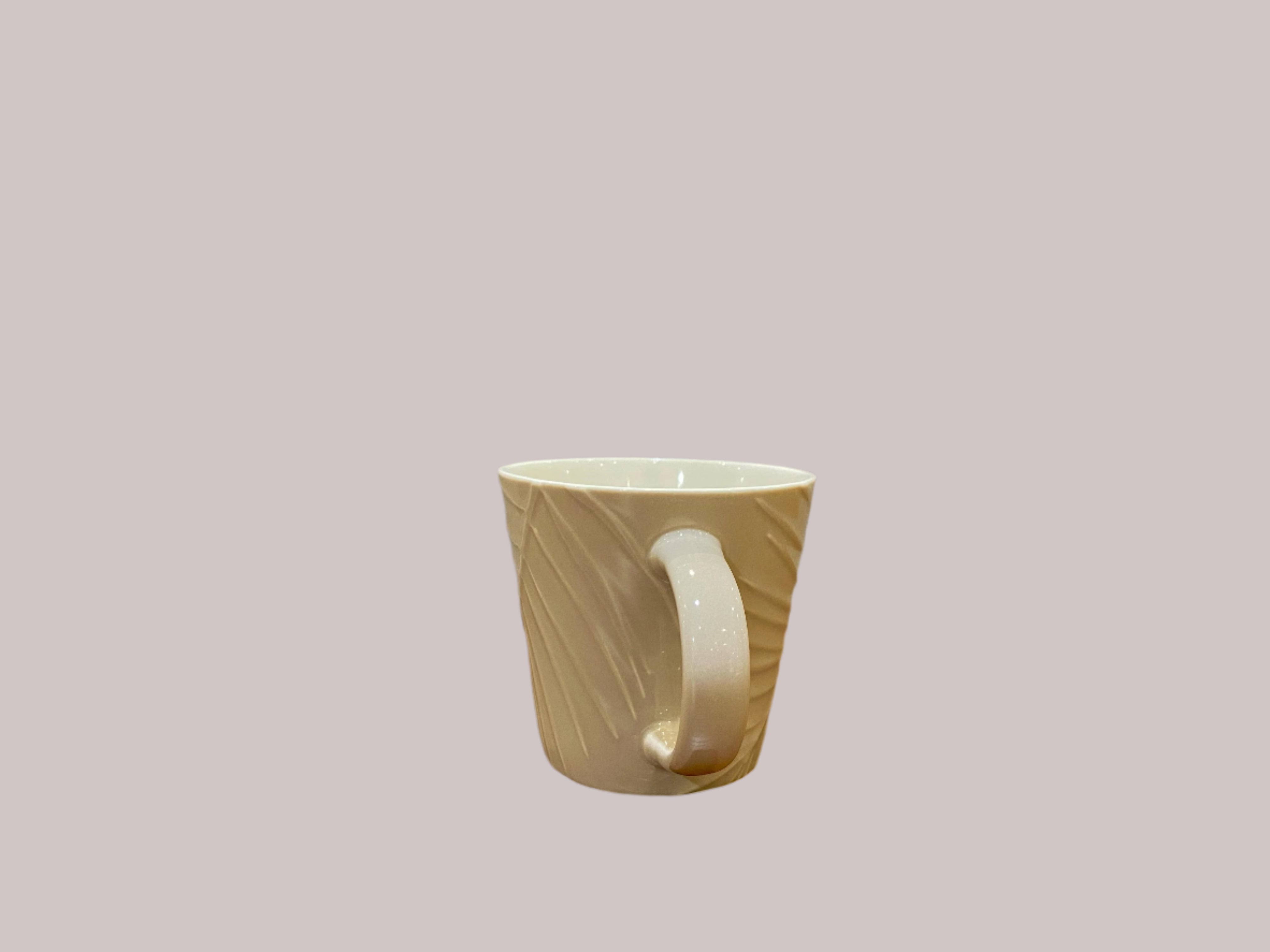 Living Essence Embossed Bone China Mug 320ml Set of 2Pcs in Grey Colour