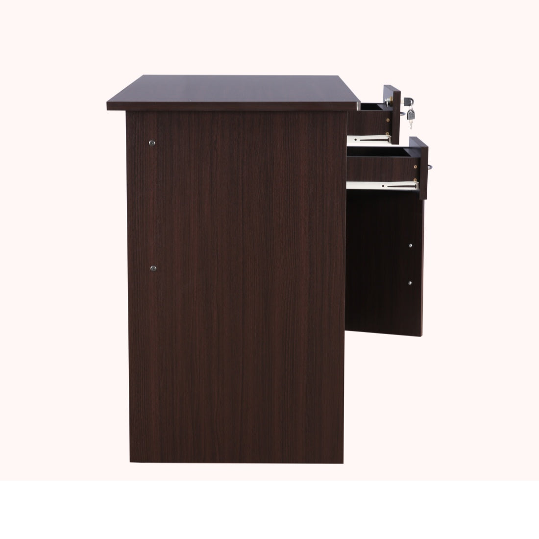 Simply Engineered Wood Study Table with 3 Drawer in Walnut Colour