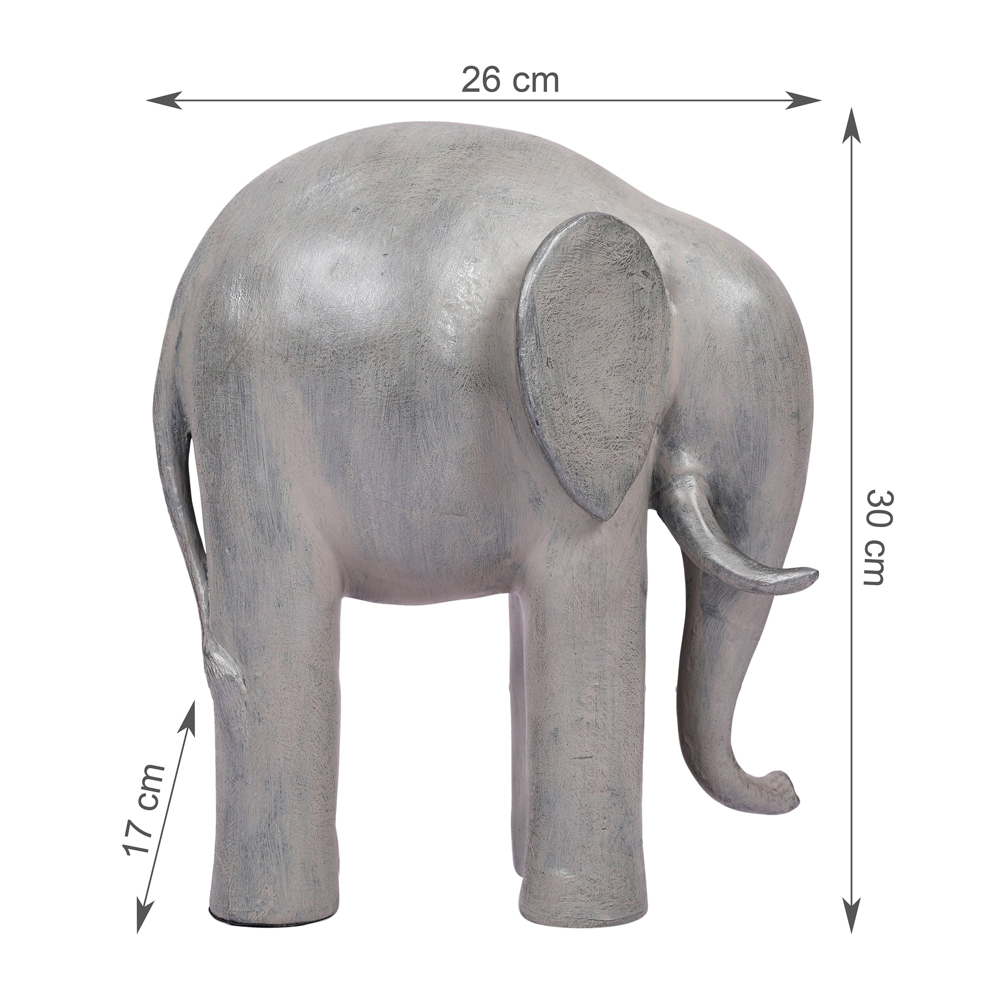 Stella Silver Pearl Finish Polyresin Elephant Table D&eacute;cor