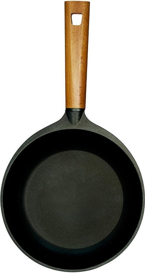 Caesar Induction Bottom Non-Stick Aluminium Fry Pan With Wooden Handle 26cm / 2300ml / 5mm in Black Colour
