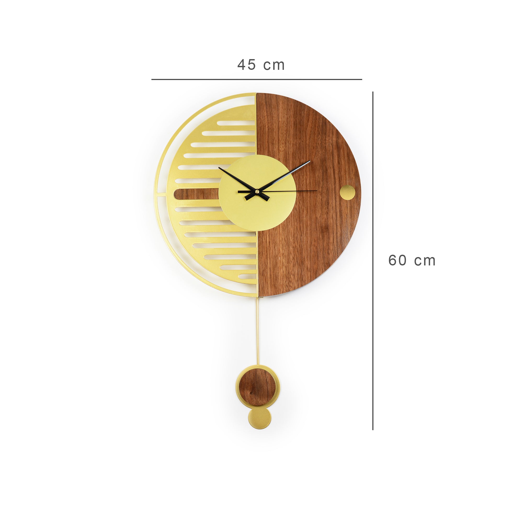 Rhythm Metal And Engineered Wood Simplica Pendulum Wall Clock in Brown Colour