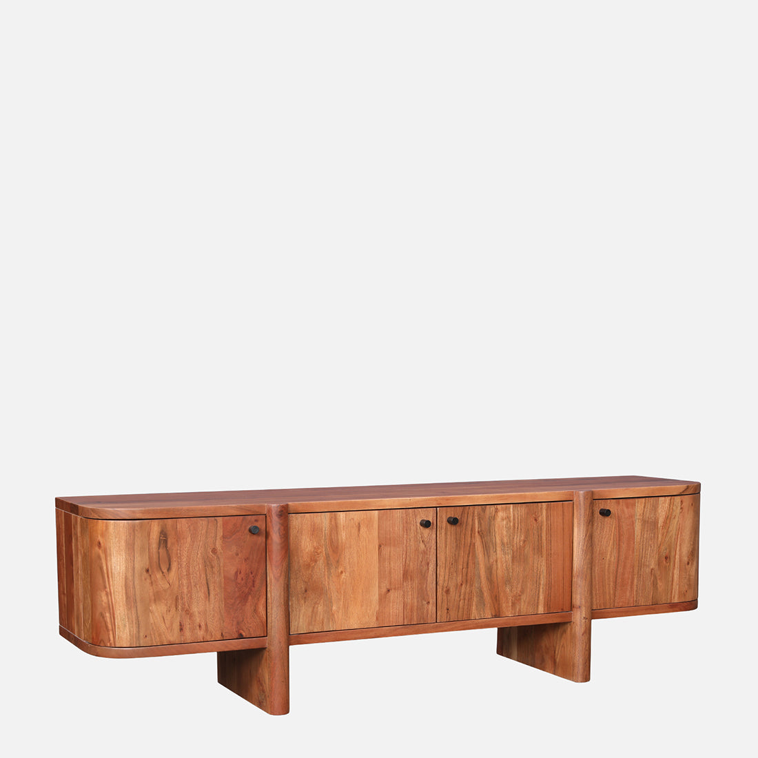 Haruki Acacia Wood Low Height Tv Unit in Teak Colour