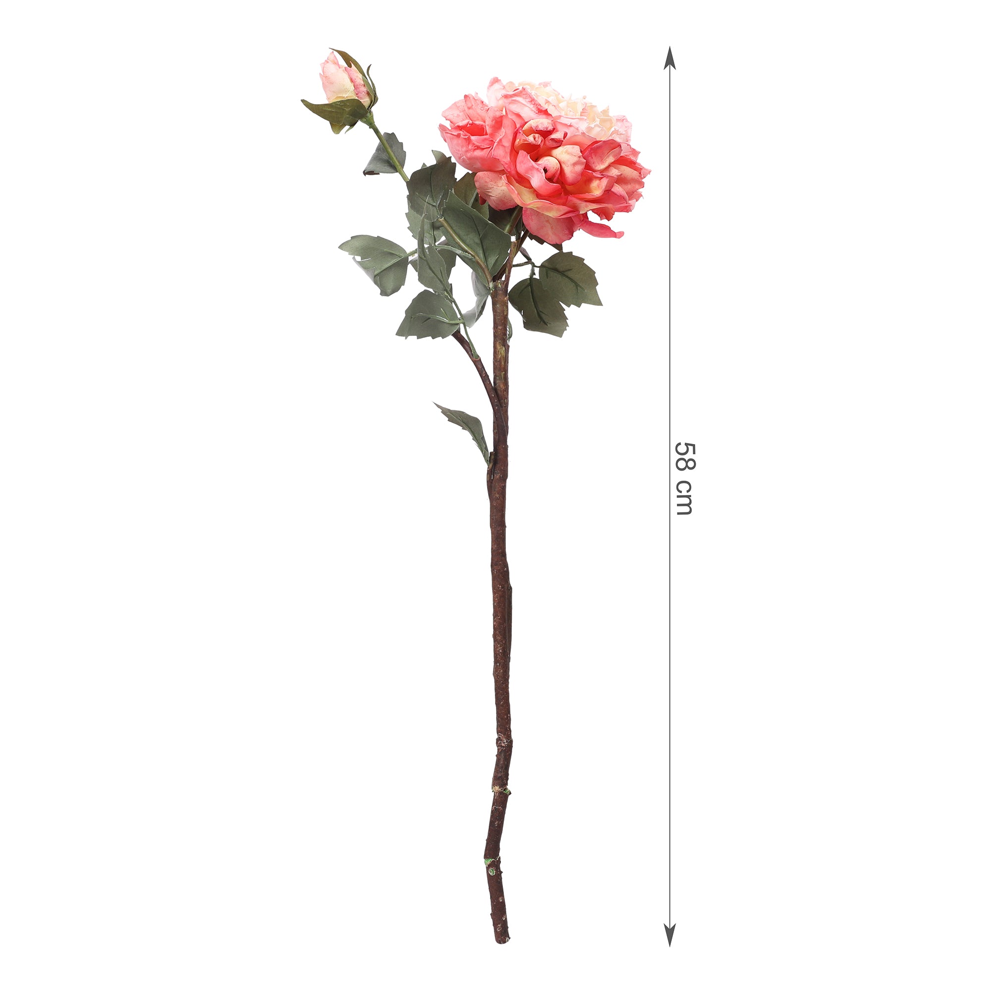 Blume Artificial Flower Rose Stem 58cm in Pink Colour By Living Essence