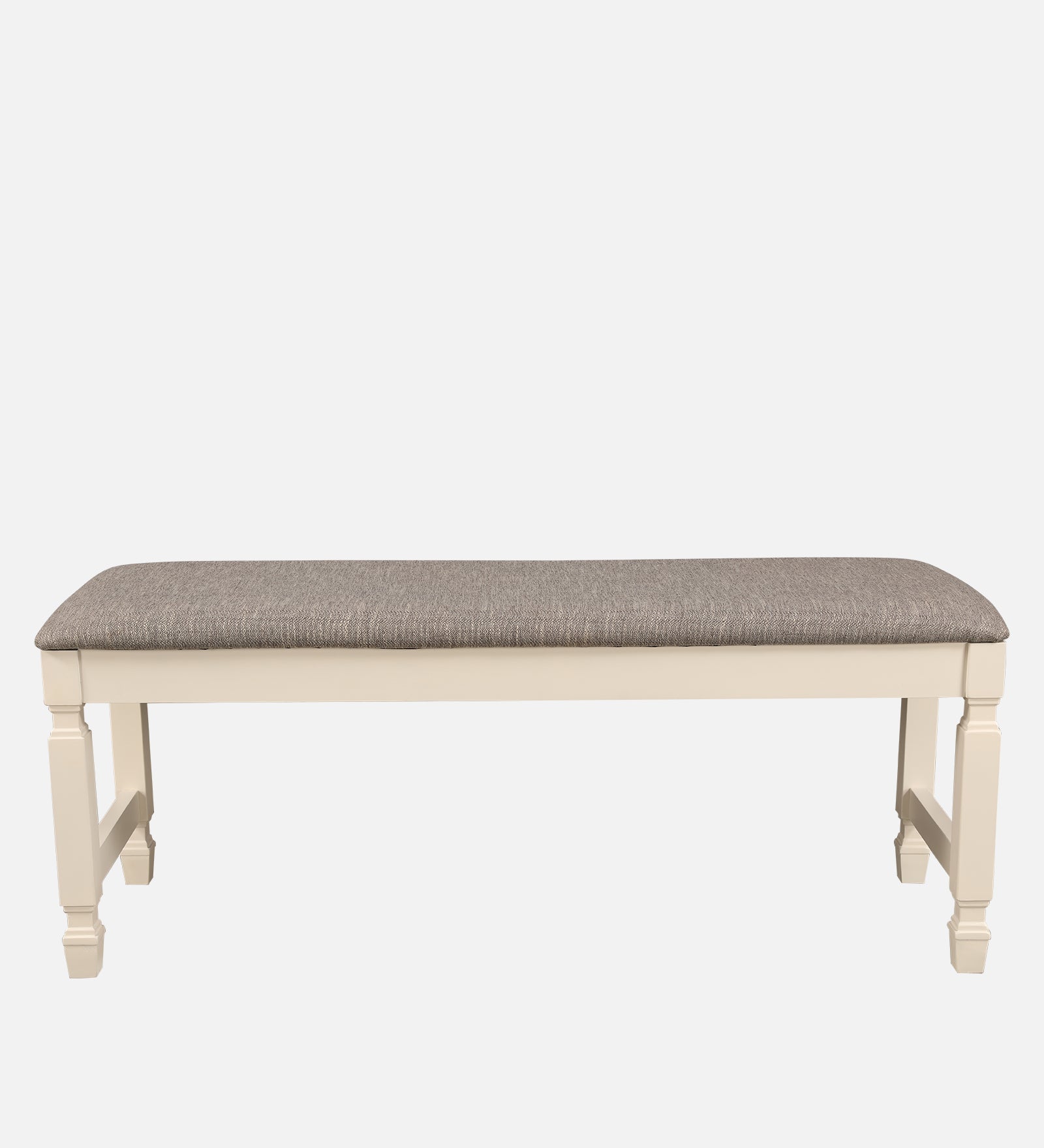 Wisp Rubber Wood Six Seater Dining Set With Bench in Antique White Colour
