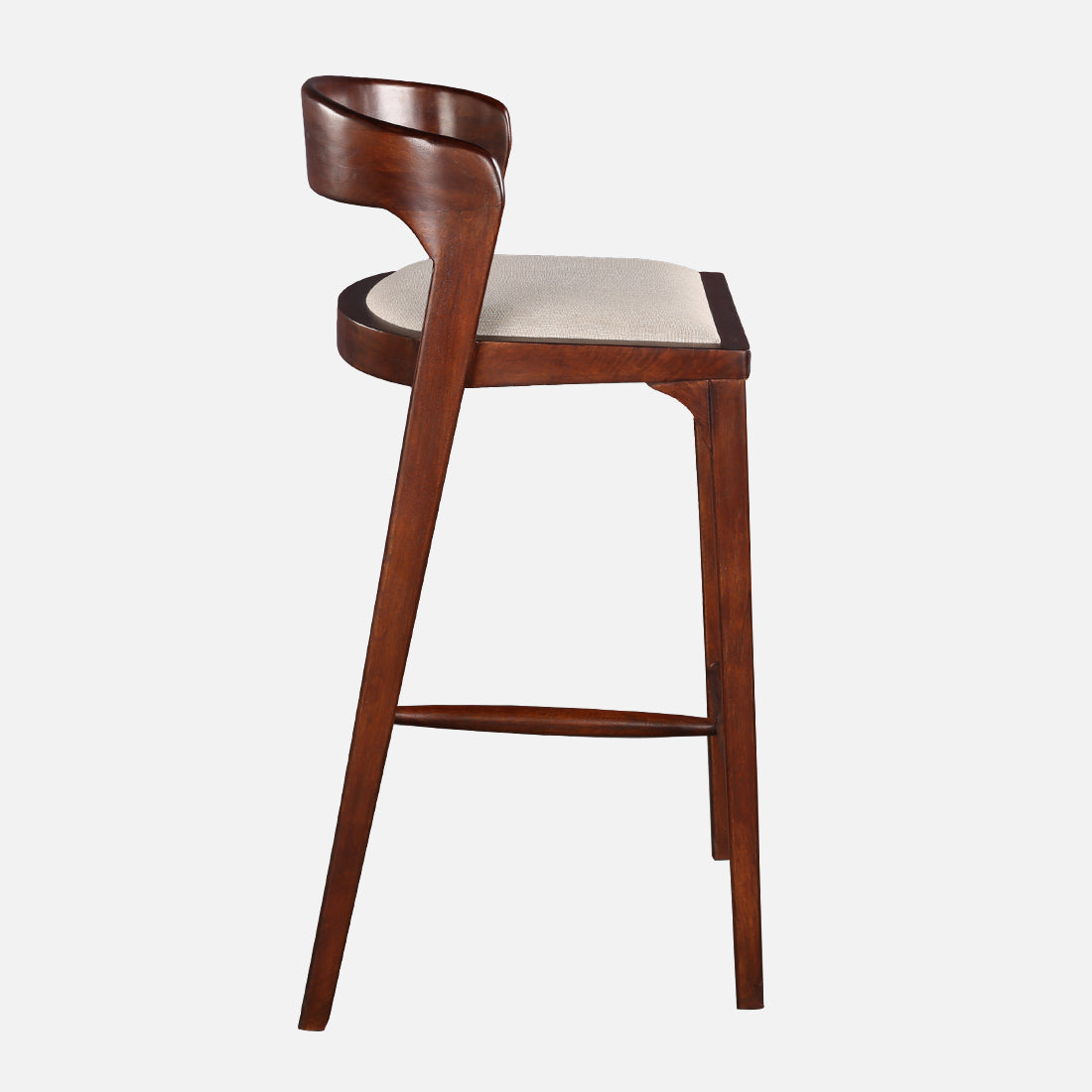 Eleganza Mango Wood Bar Stool in Beige & Walnut Colour