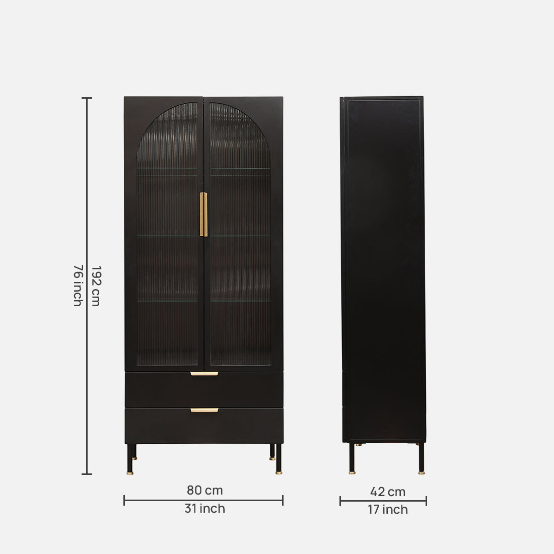 Bracken  Multipurpose Cabinet in Black Colour