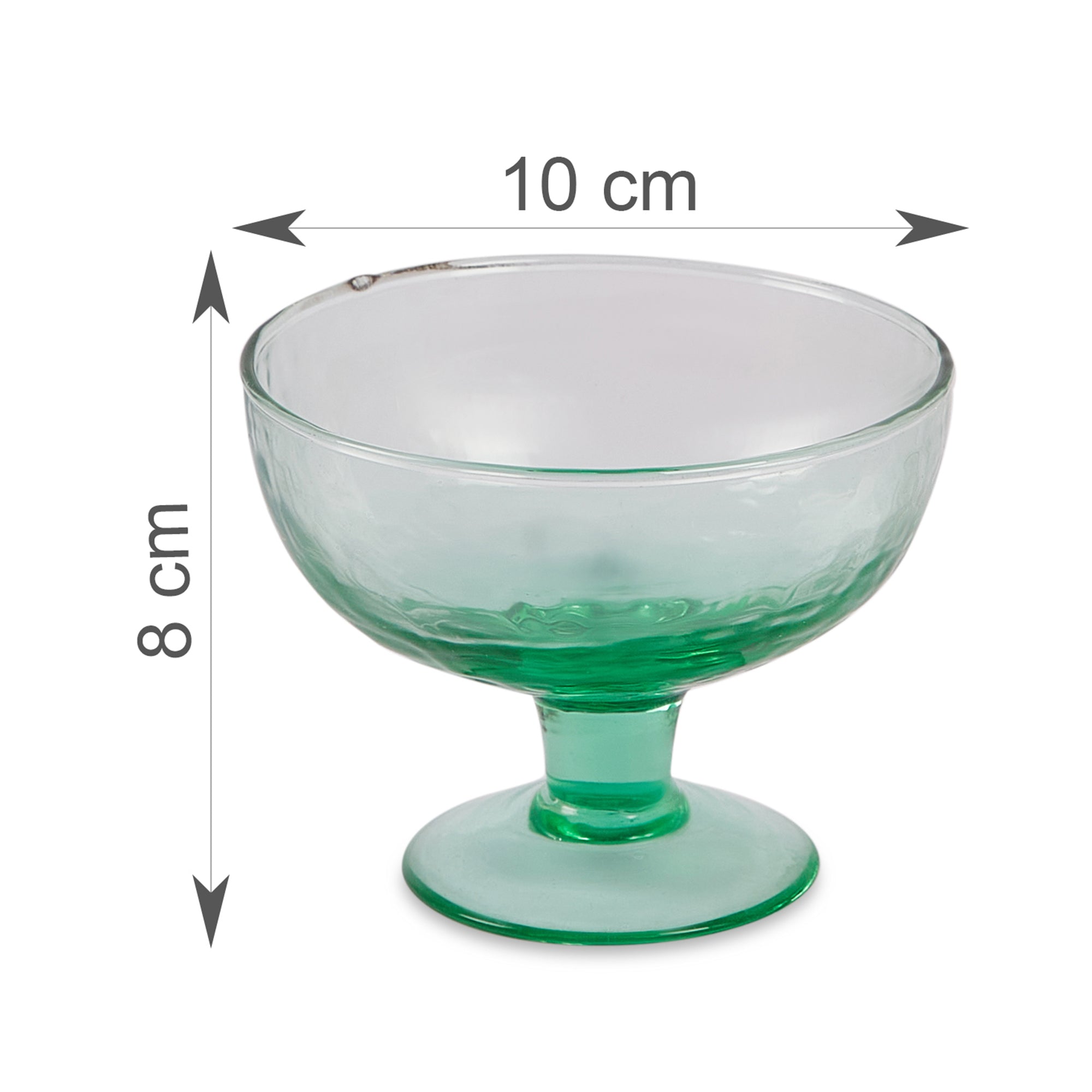 Ikigai Hammered Dessert Bowl Set of 4 in Green Colour
