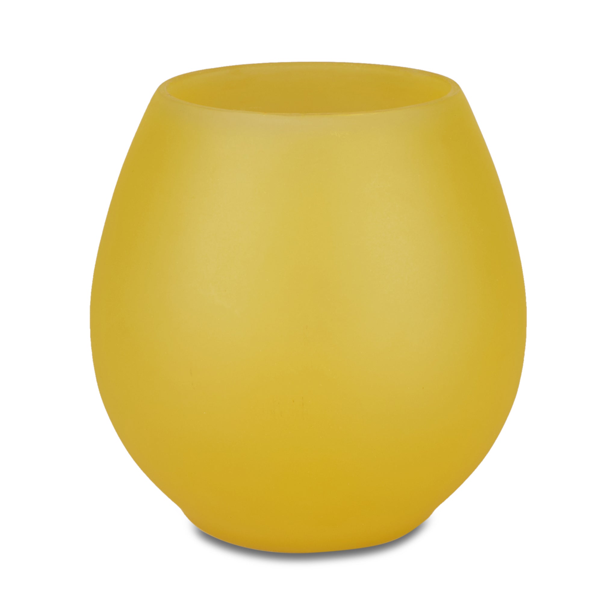 Emilia Glass Frosted Colored Jar With Lid in Yellow Colour