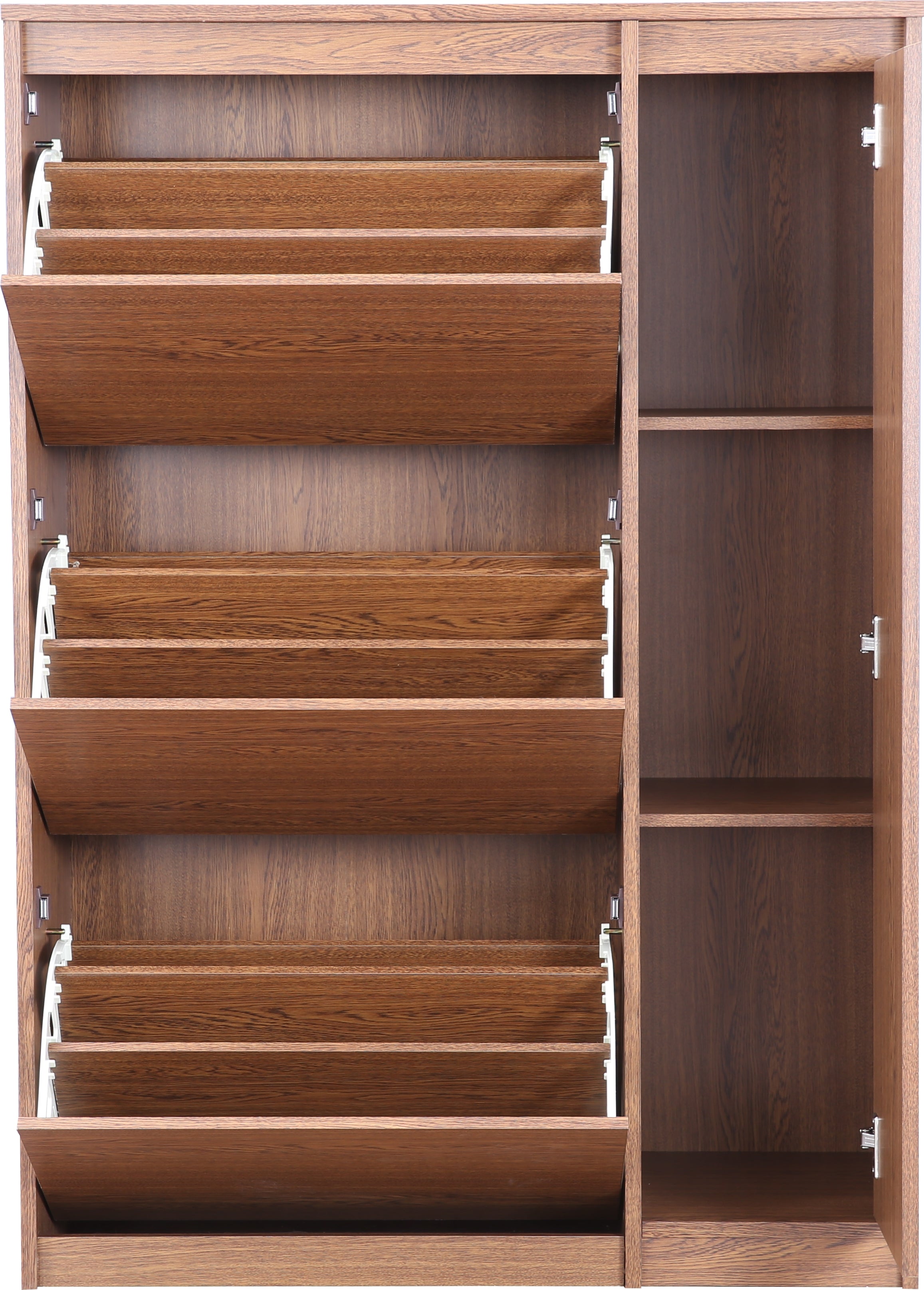 Alder Engineered Wood 3 tier Shoe Rack + Cabinet in Oak Colour