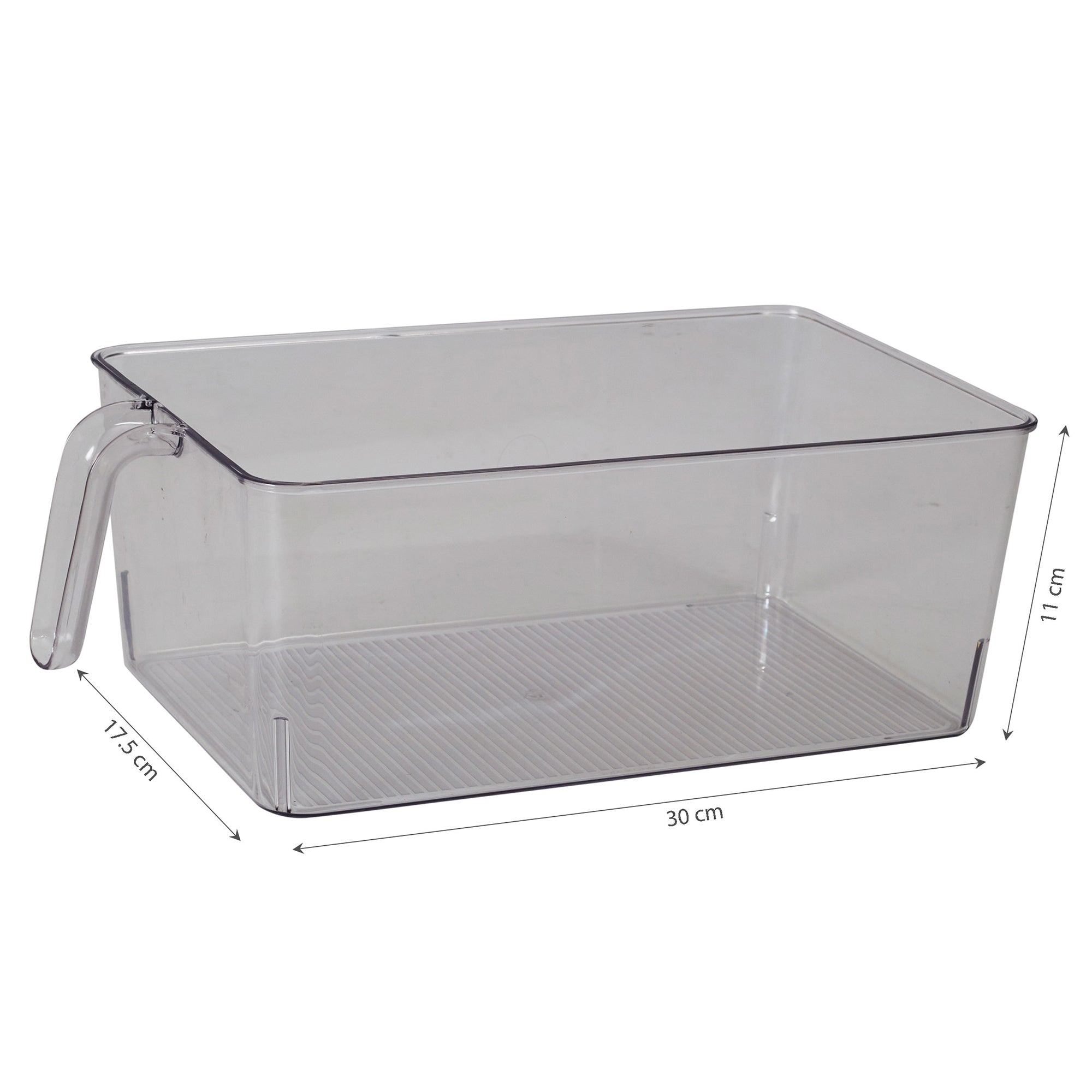 Robusto PET BPA Free Large Fridge Organizer with Front Handle in Transparent Colour
