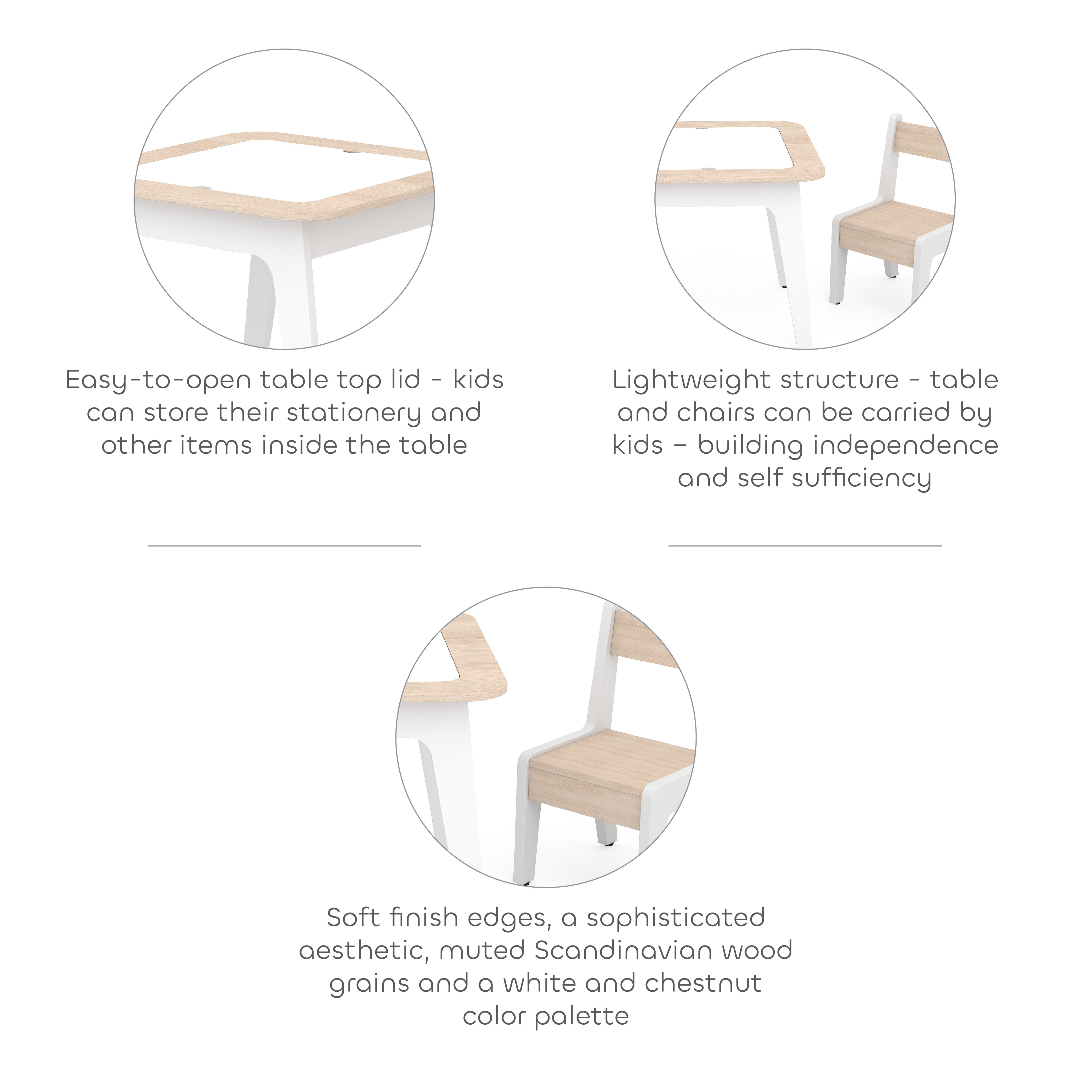 Roobik Activity Table & Chair in Chestnut Colour