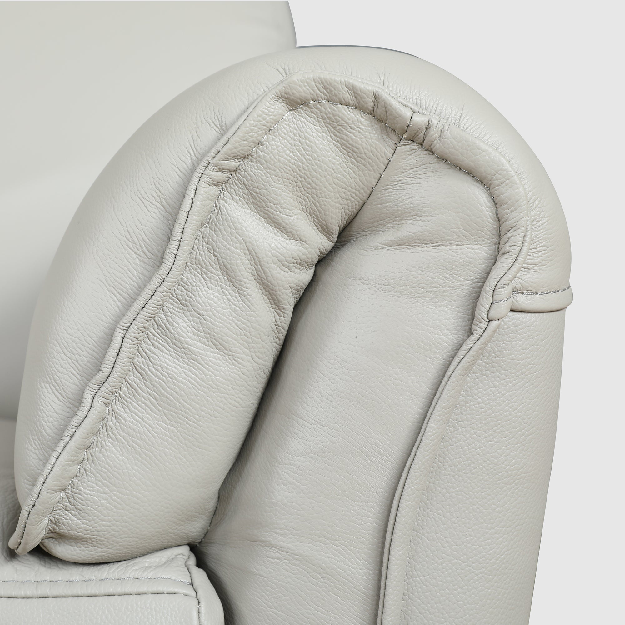 Emilia Half Leather Two Seater Electric Recliner in Light Grey Colour