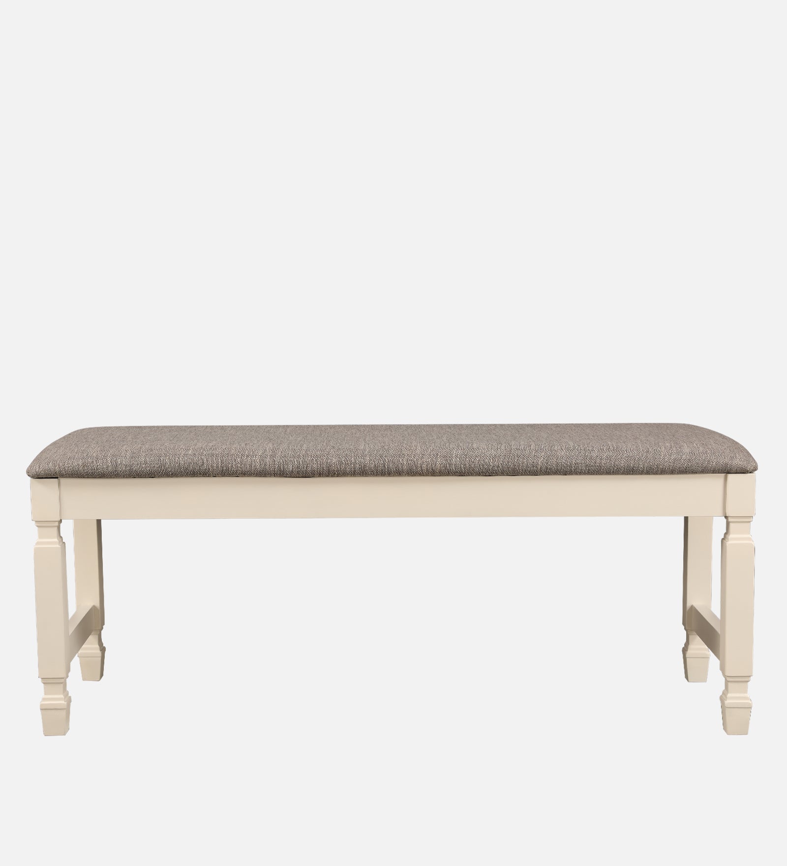 Wisp Rubber Wood Six Seater Dining Set With Bench in Antique White Colour