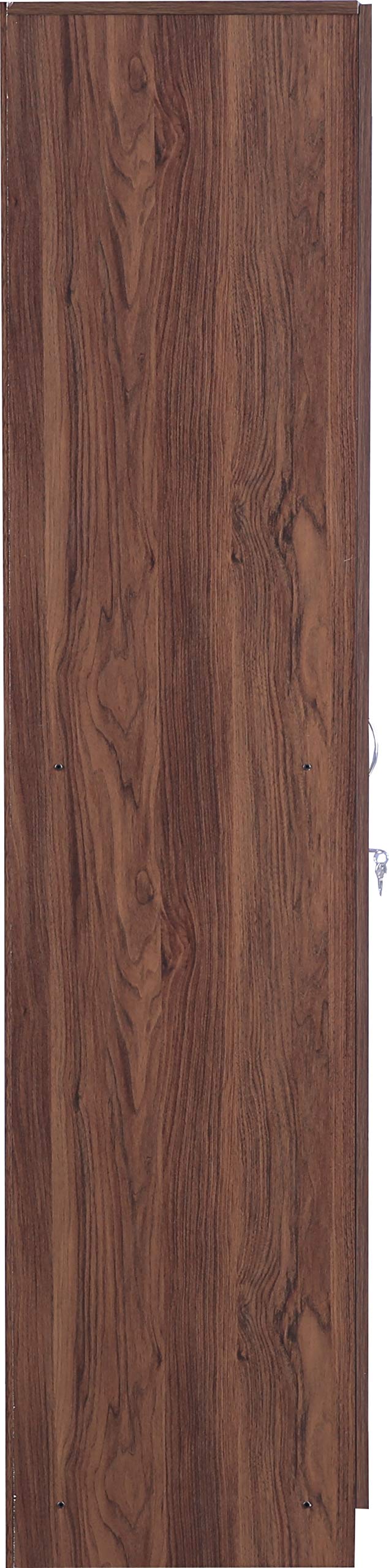 Molly Engineered Wood Four Door Wardrobe with Mirror in Walnut Finish