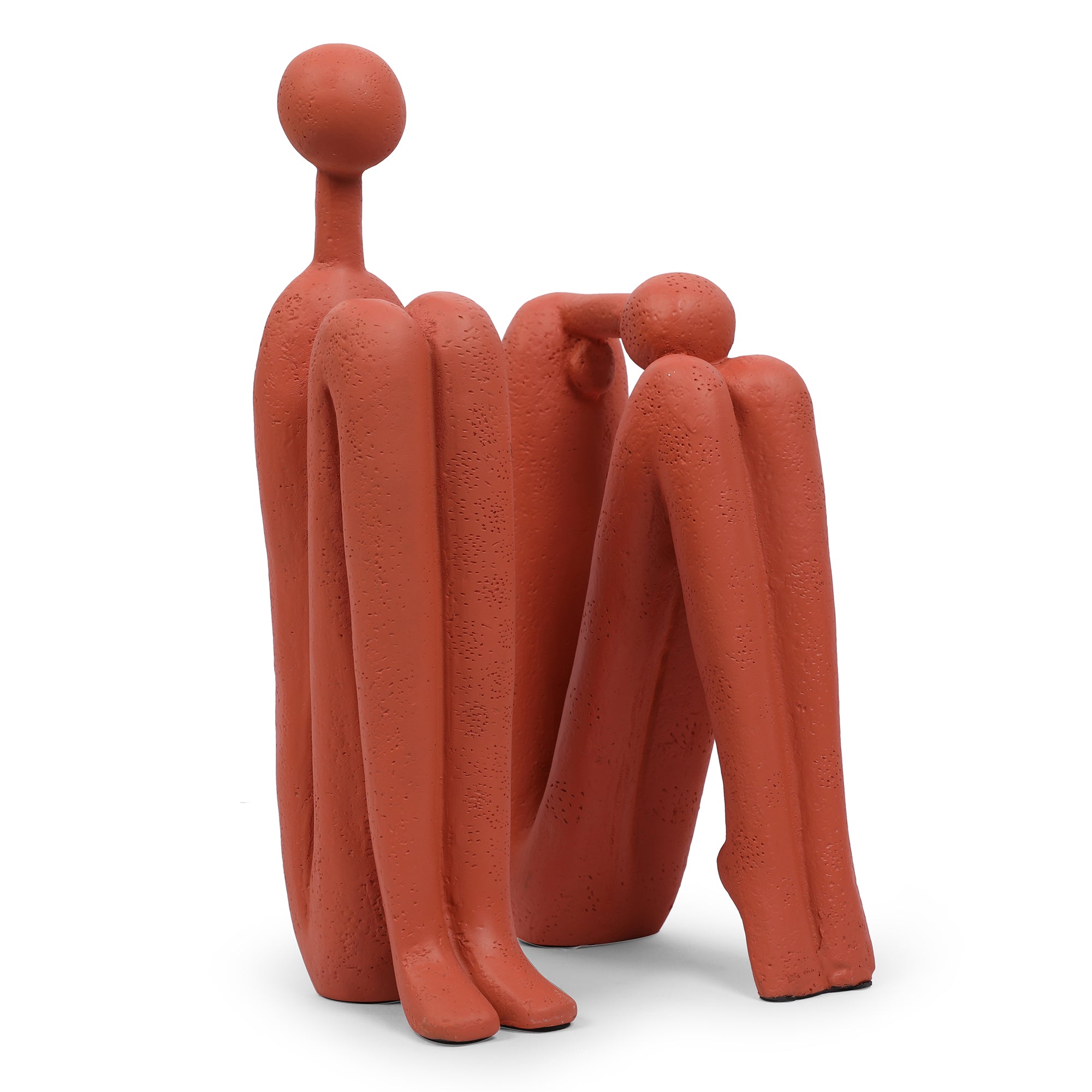 Miraya Modern 2pc Book End Polyresin Hand Finished Terracotta 26cm by Living Essence