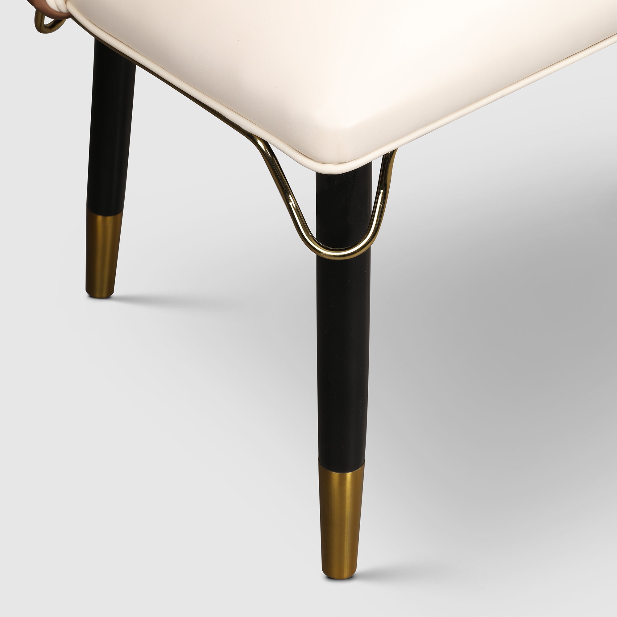 Henry Solidwood Dining Chair (Set of 2) in Beige & Gold Colour